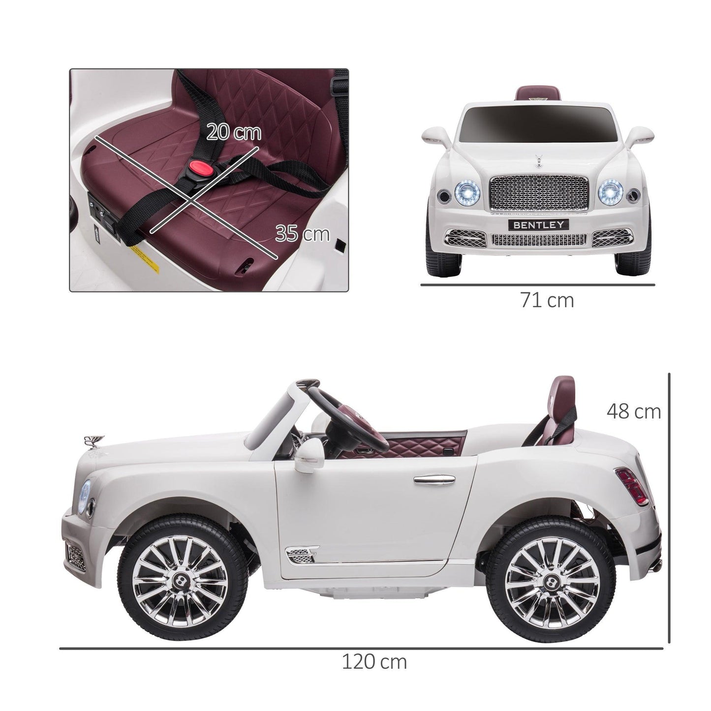 HOMCOM Kids Ride On Car w/ Remote - 12V Battery, Music & Lights - ALL4U RETAILER LTD