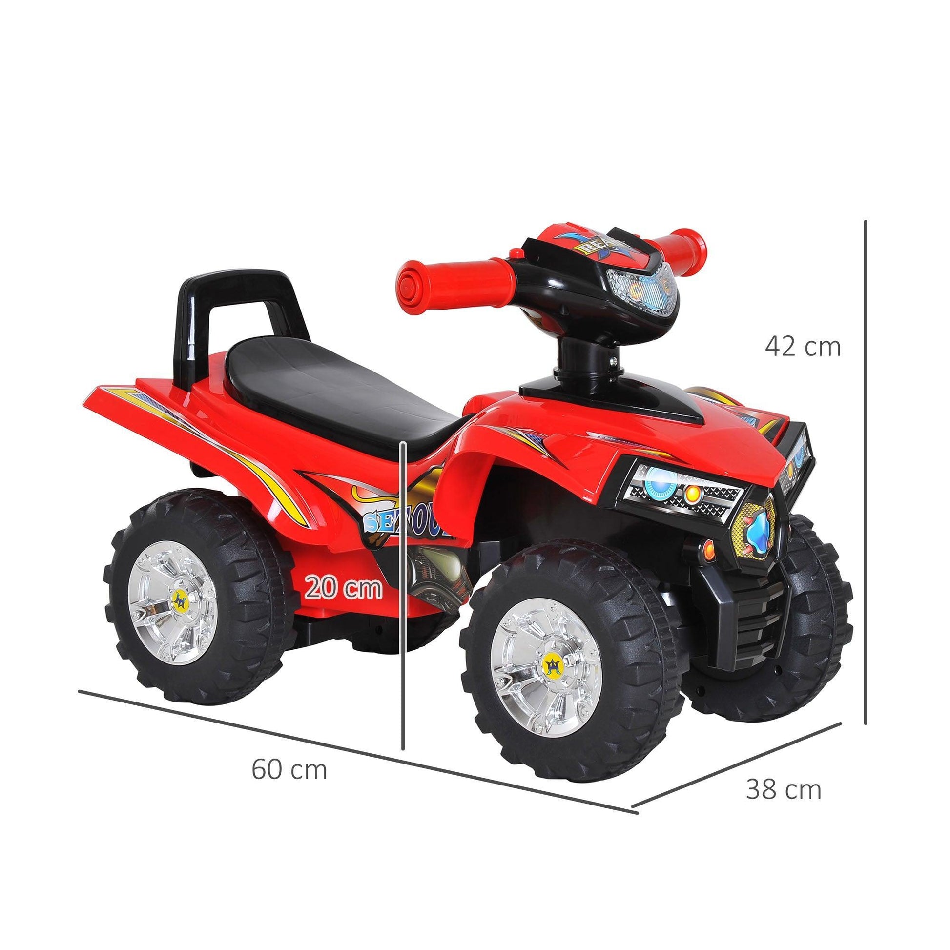 HOMCOM Kids Ride On Quad Bike, Red - ALL4U RETAILER LTD