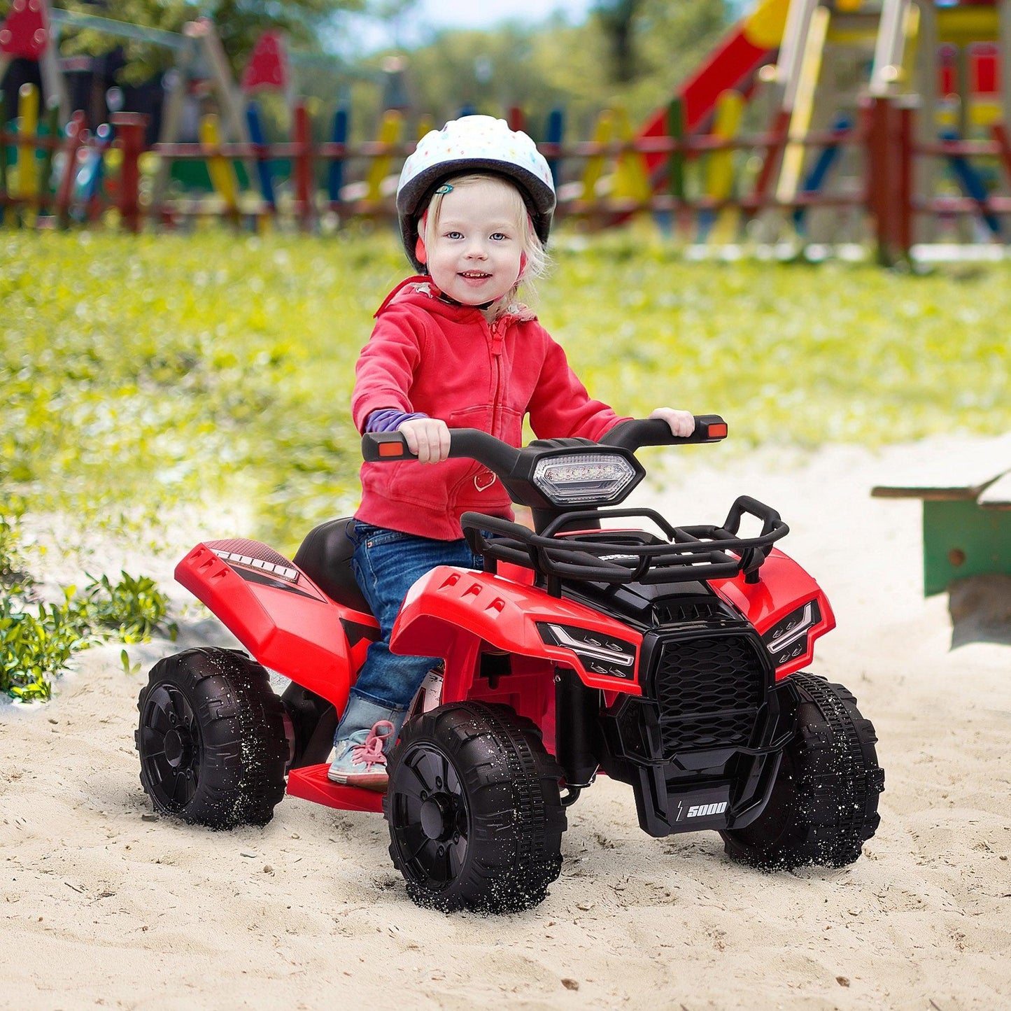 HOMCOM Kids Ride-on Red ATV Car with Headlights - 18-36 Months, 6V - ALL4U RETAILER LTD