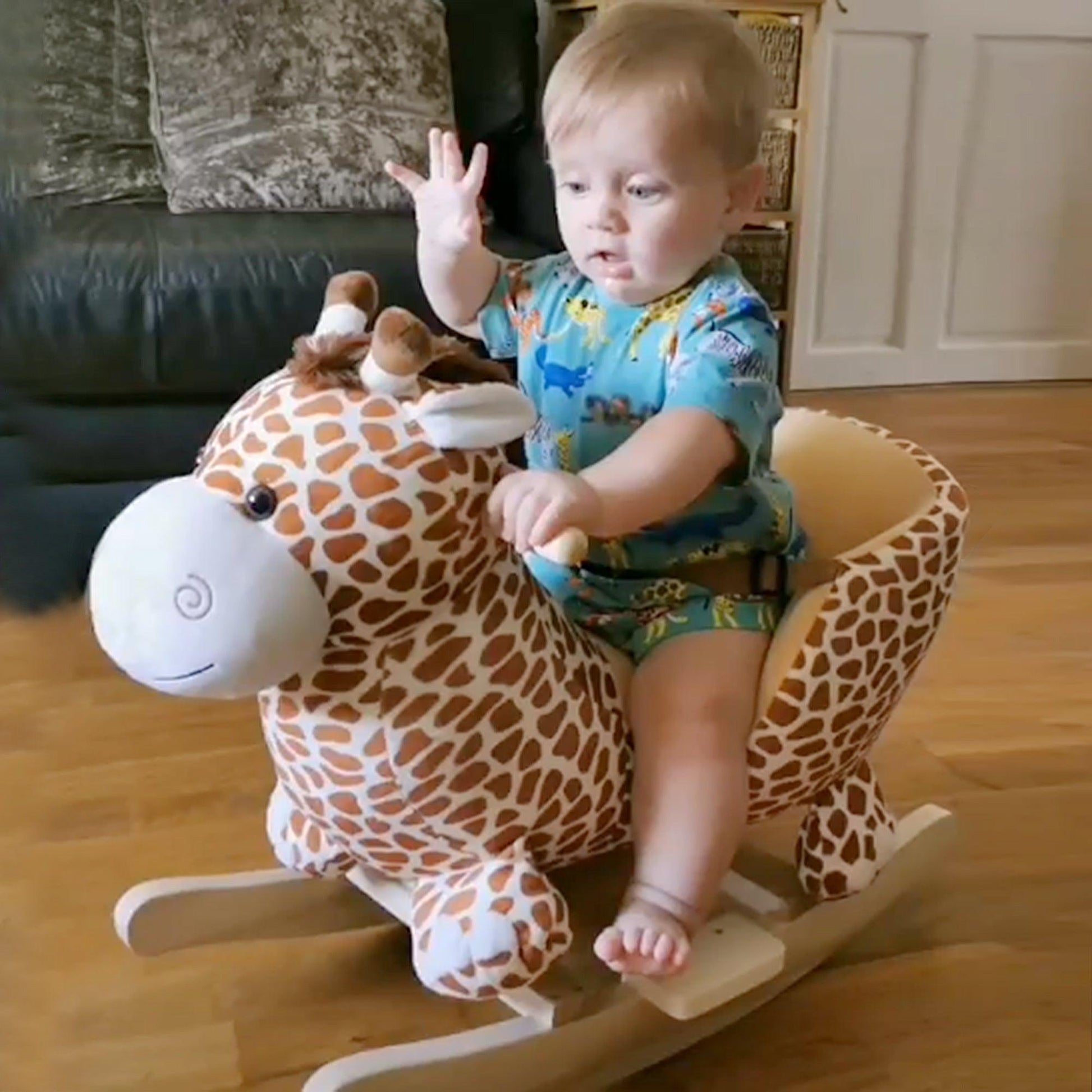 HOMCOM Kids Rocking Seat - Giraffe - ALL4U RETAILER LTD