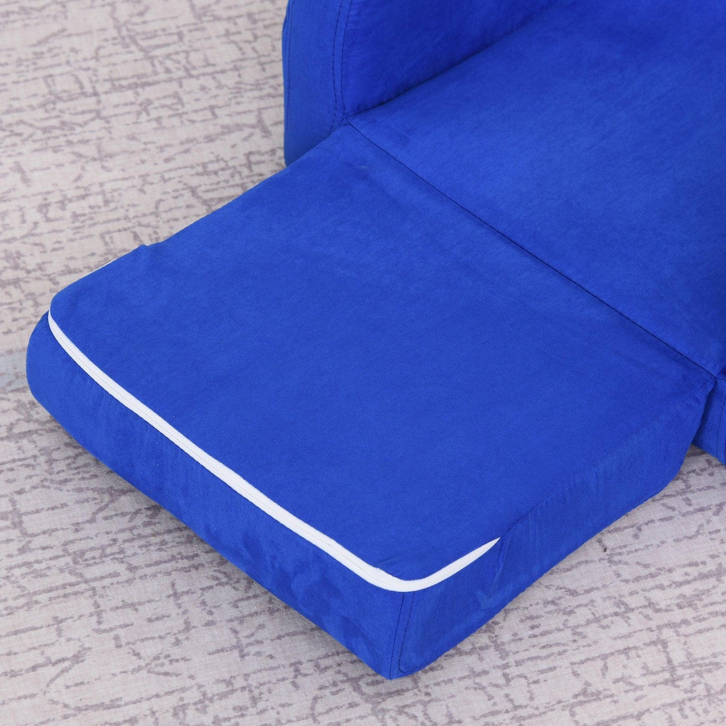 HOMCOM Kids Sofa Bed - Comfy Blue Flannel Foam - 3-4 Years Old - ALL4U RETAILER LTD
