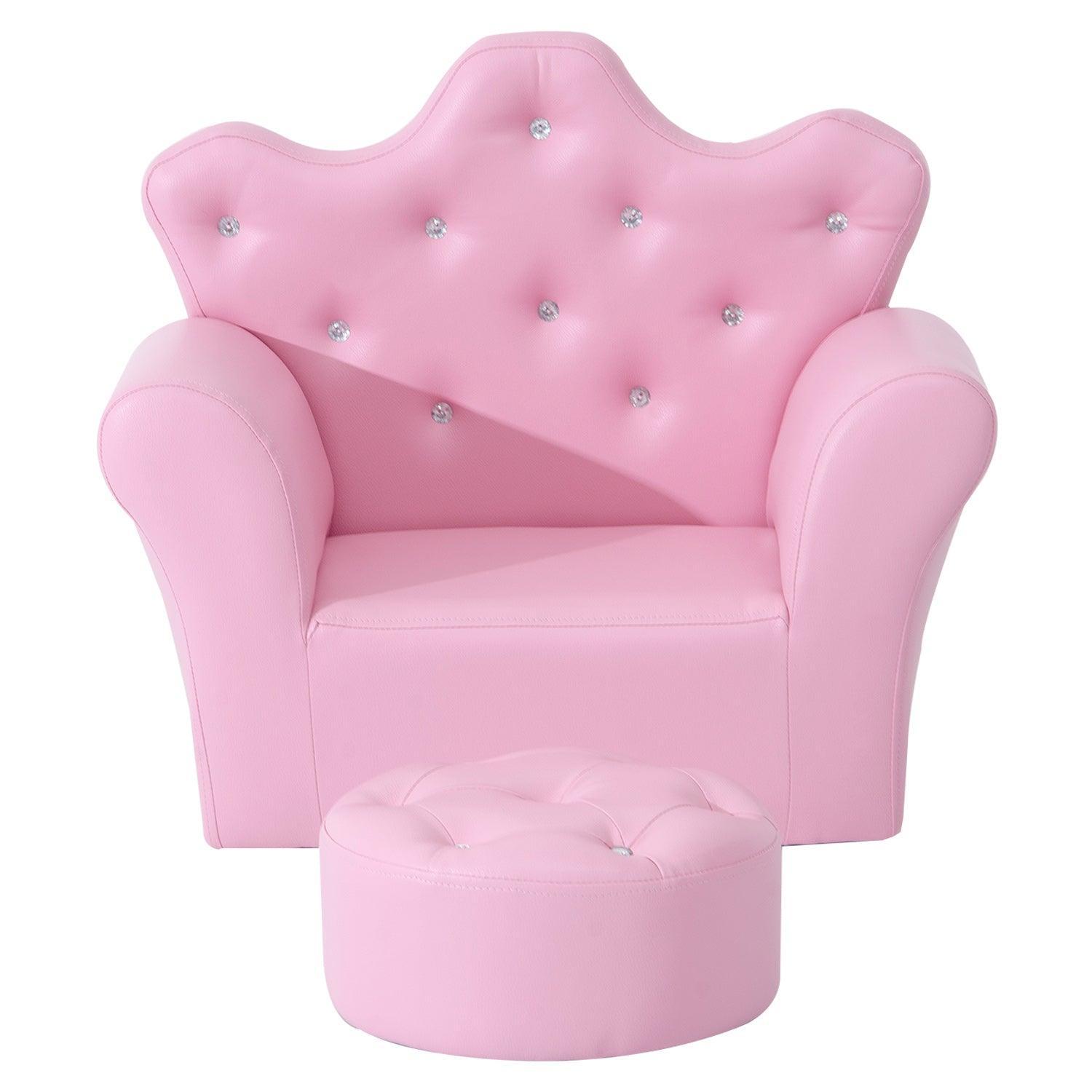 HOMCOM Kids Sofa Set – Pink, with Free Footstool - ALL4U RETAILER LTD