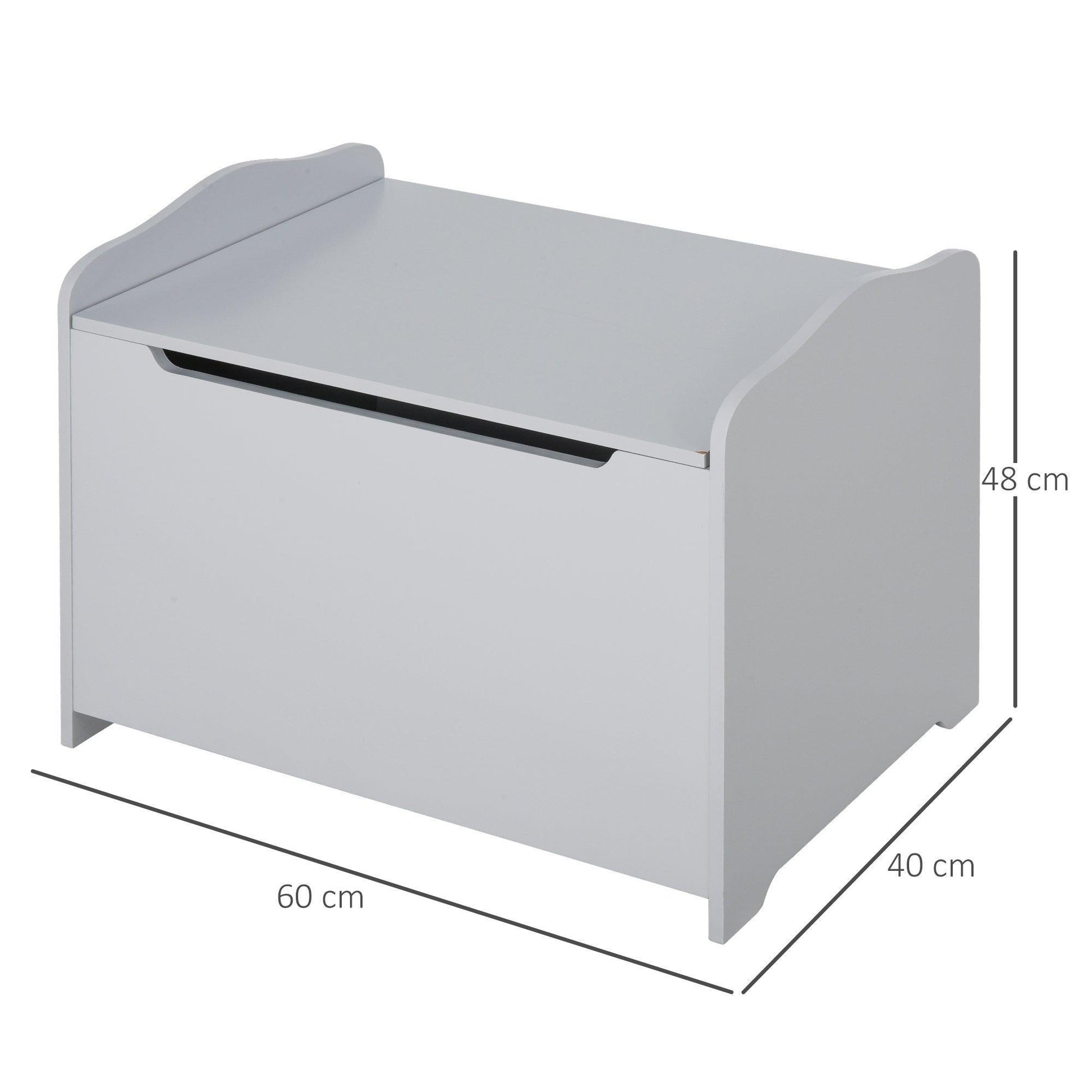 HOMCOM Kids Toy Storage Chest: Grey 60x40x48 cm - ALL4U RETAILER LTD