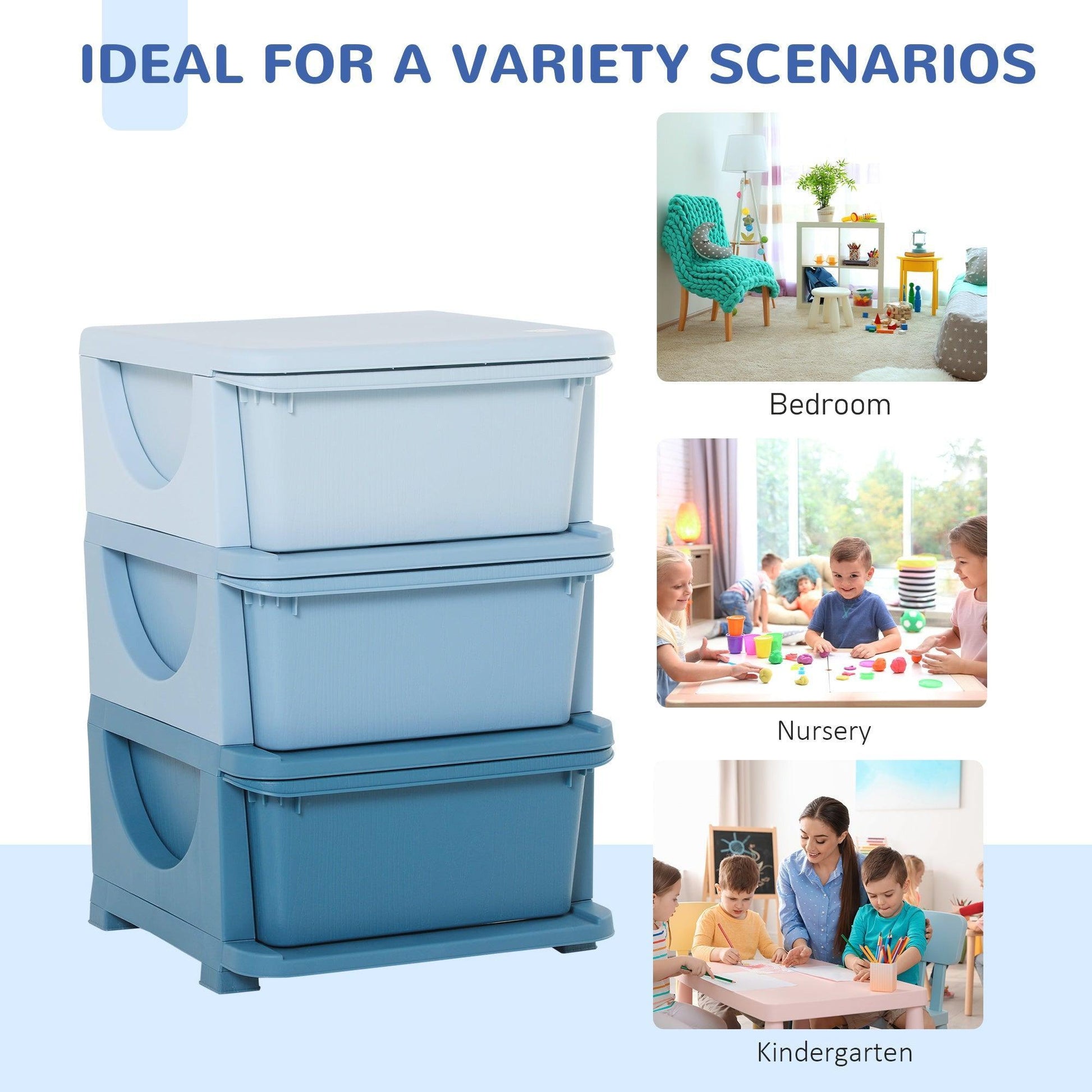 HOMCOM Kids Toy Storage Organizer - Playtime - ALL4U RETAILER LTD