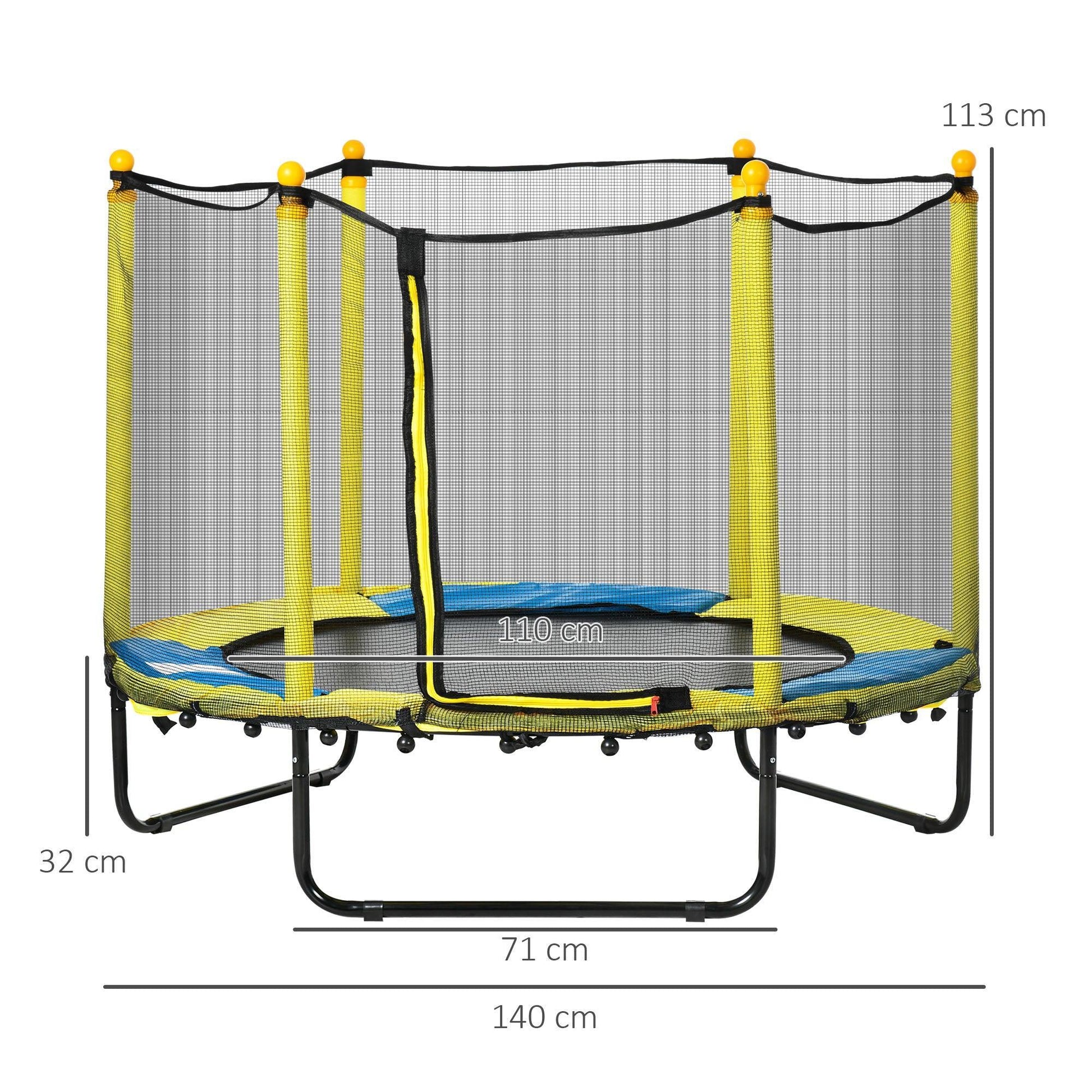 HOMCOM Kids Trampoline 4.6FT - Safe - ALL4U RETAILER LTD