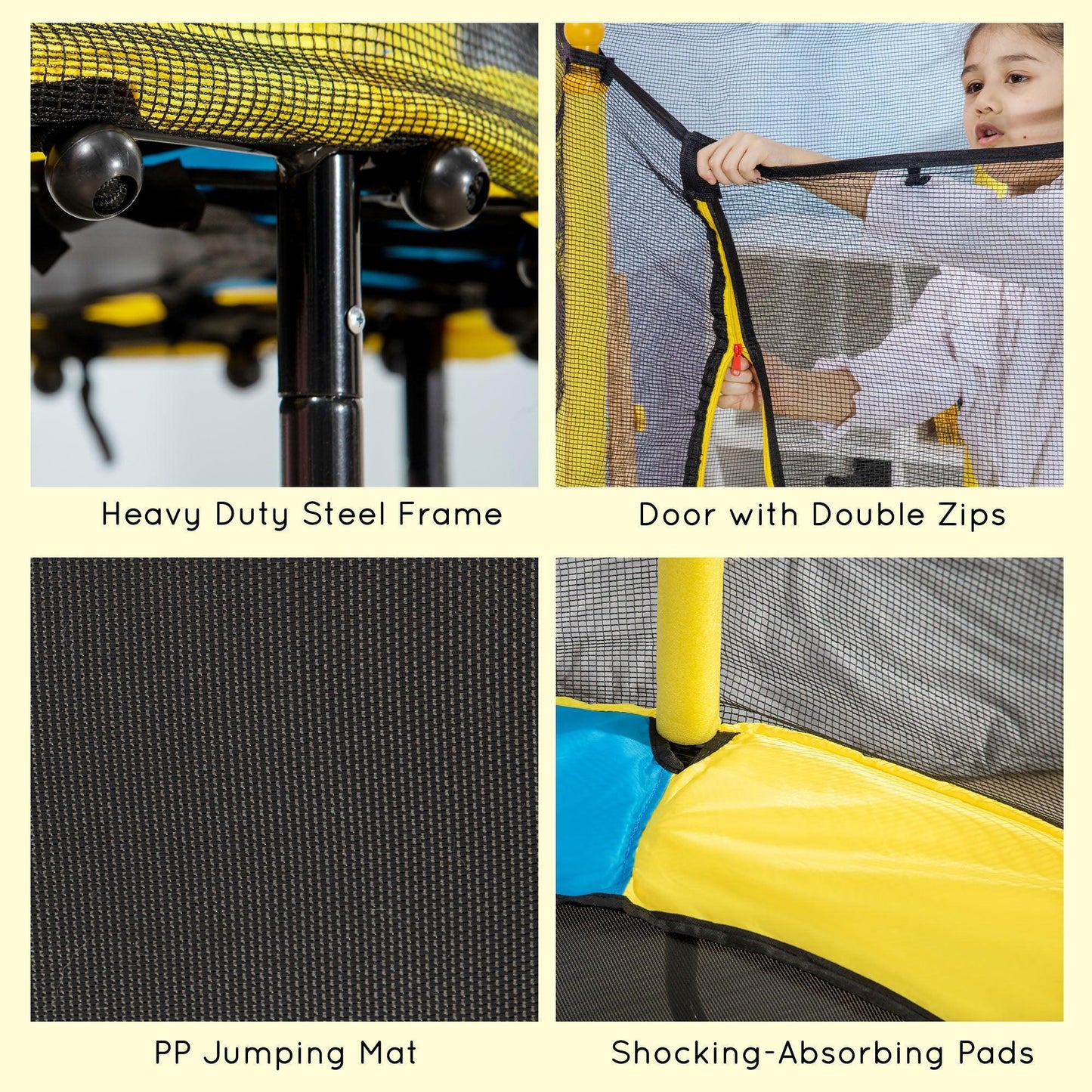 HOMCOM Kids Trampoline 4.6FT - Safe - ALL4U RETAILER LTD