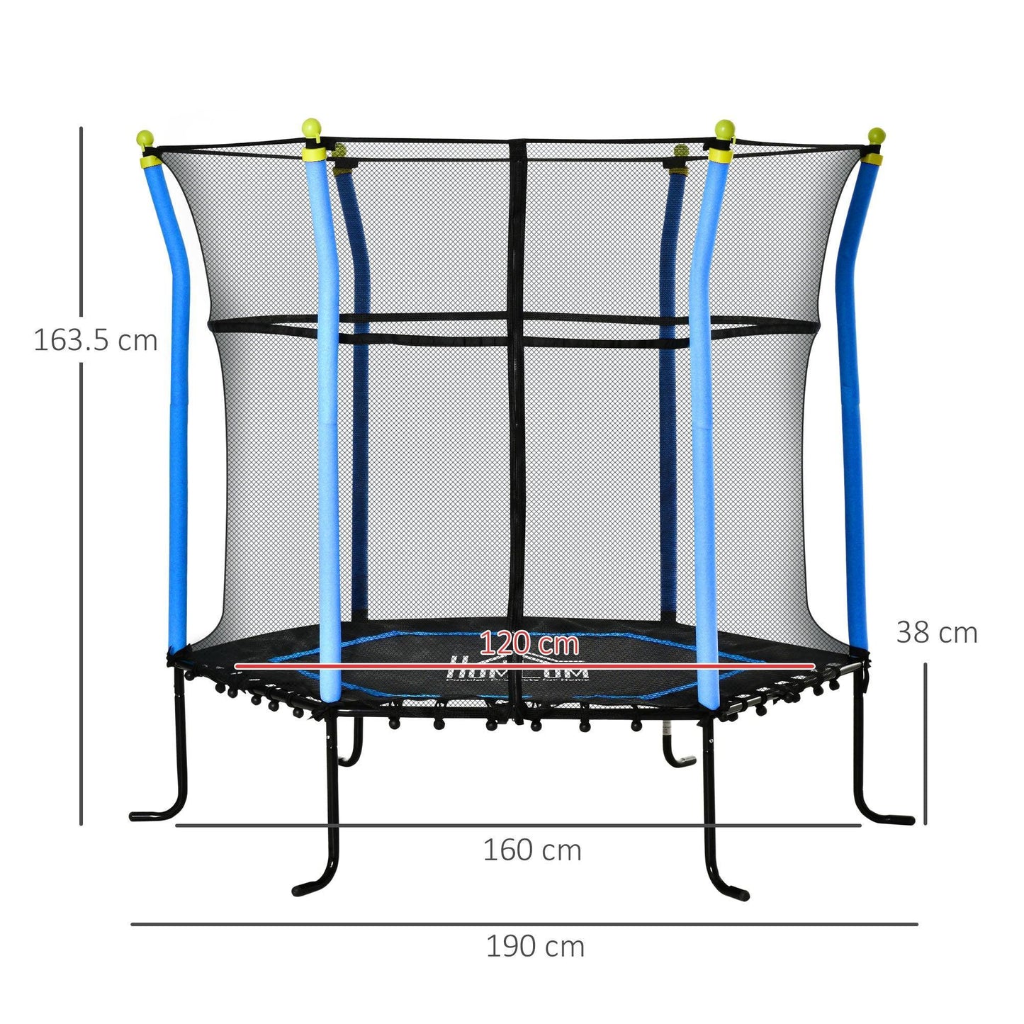 HOMCOM Kids Trampoline with Enclosure Net, 5.2FT Indoor/Outdoor - ALL4U RETAILER LTD