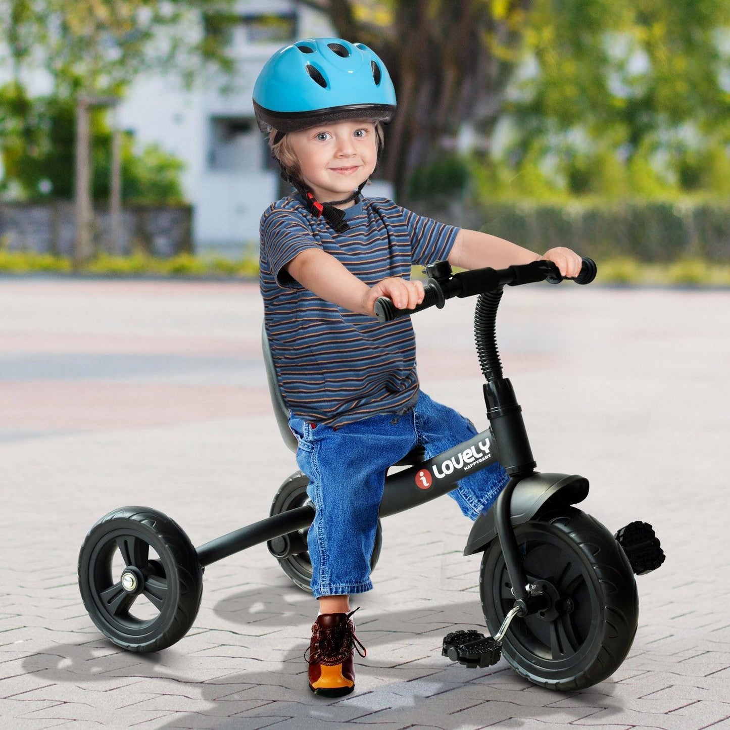 HOMCOM Kids Tricycle - Black - ALL4U RETAILER LTD