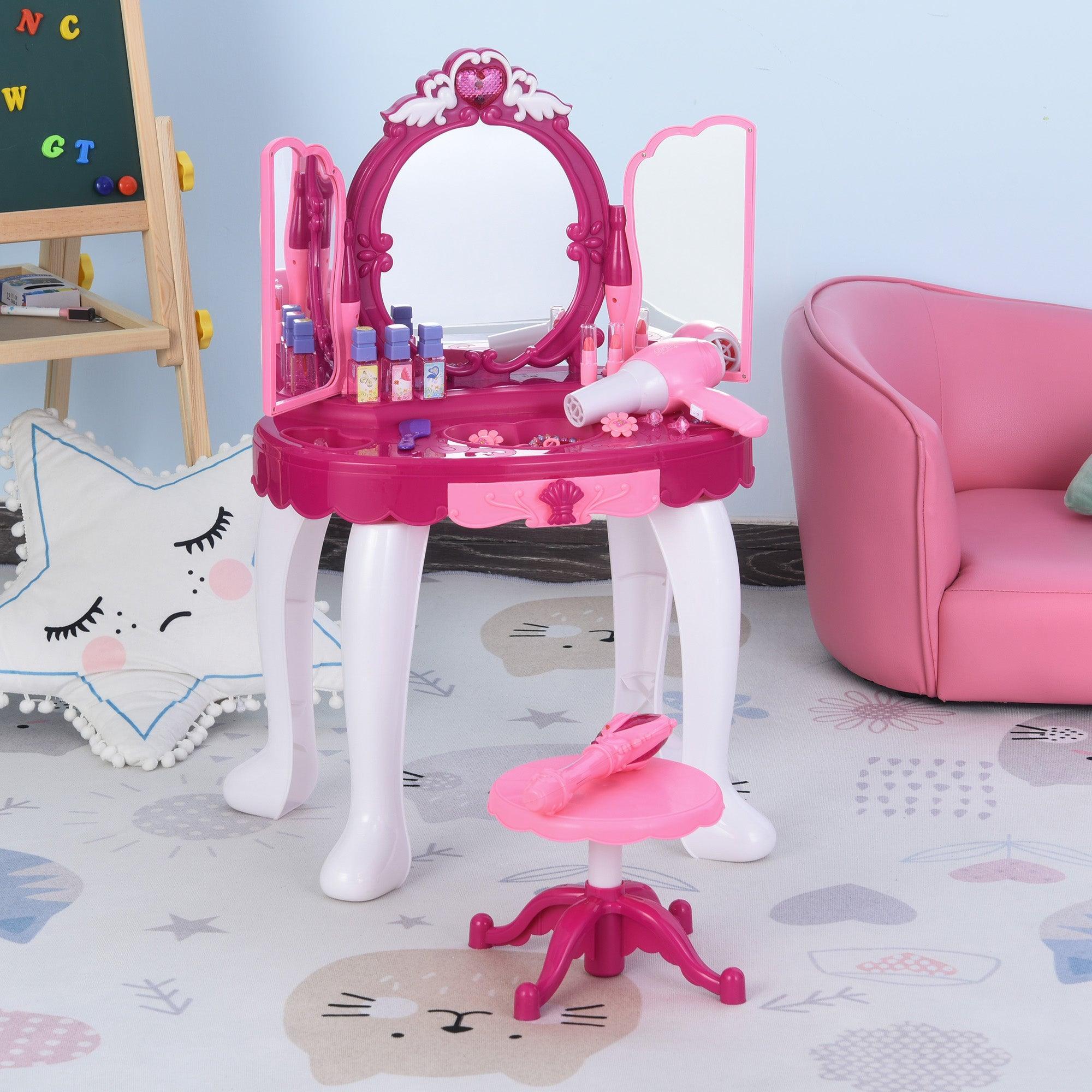 Pink deals vanity table