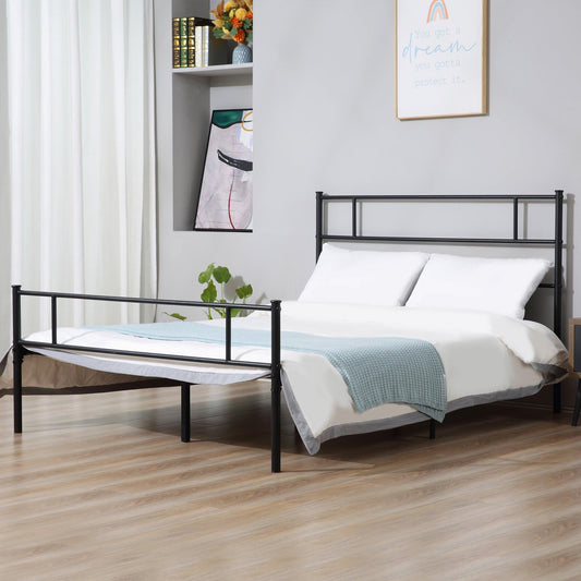 HOMCOM King Size Metal Bed Frame with Underbed Storage - ALL4U RETAILER LTD