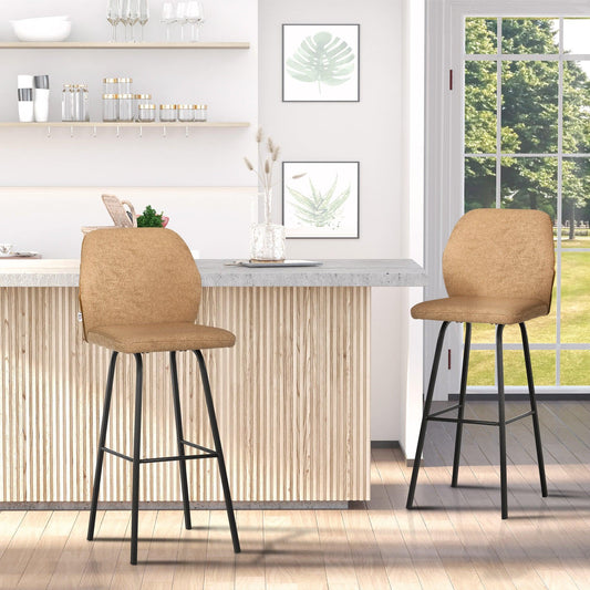 HOMCOM Kitchen Bar Stools: Elegant & Comfortable - ALL4U RETAILER LTD