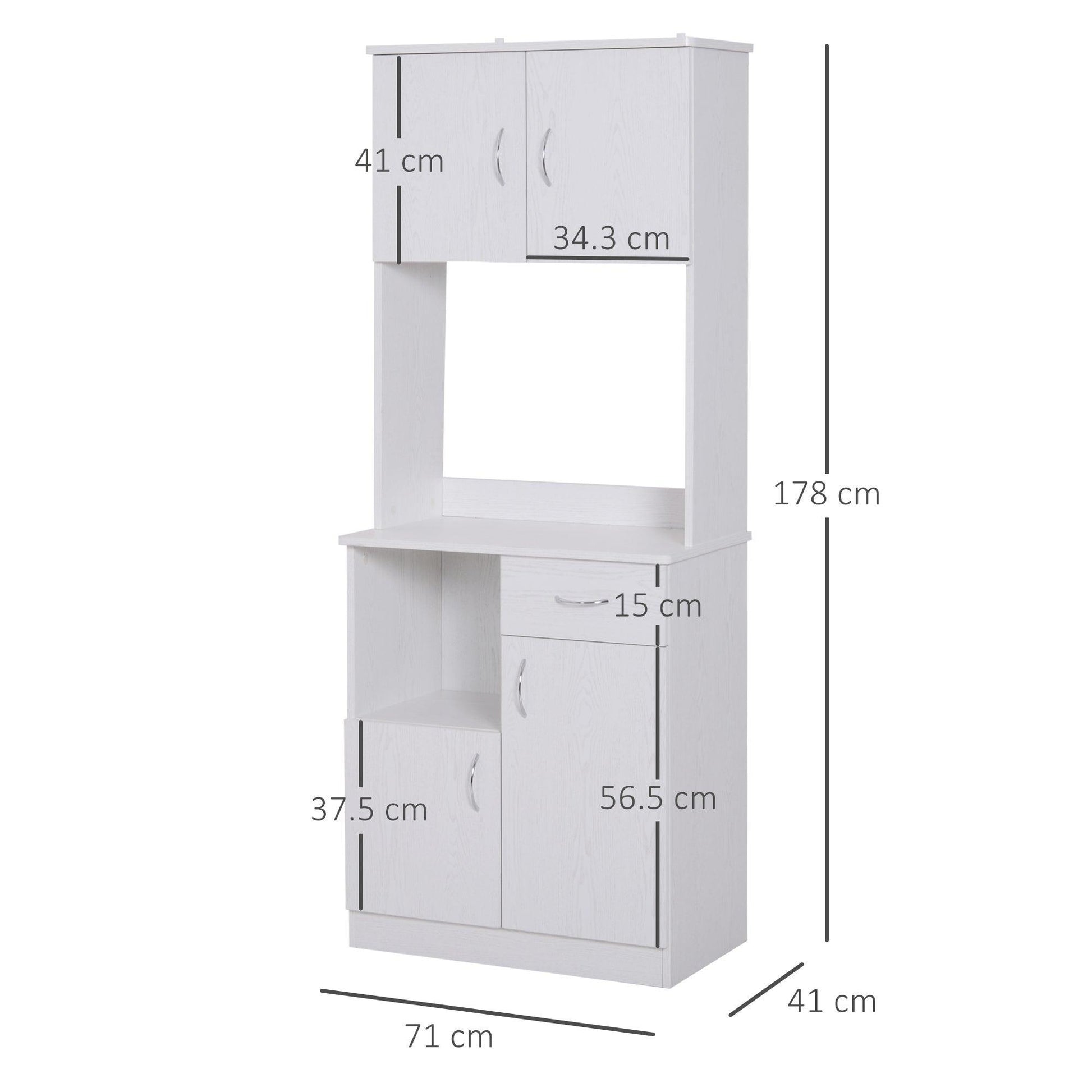 HOMCOM Kitchen Cabinet Storage with Drawers and Shelves - ALL4U RETAILER LTD