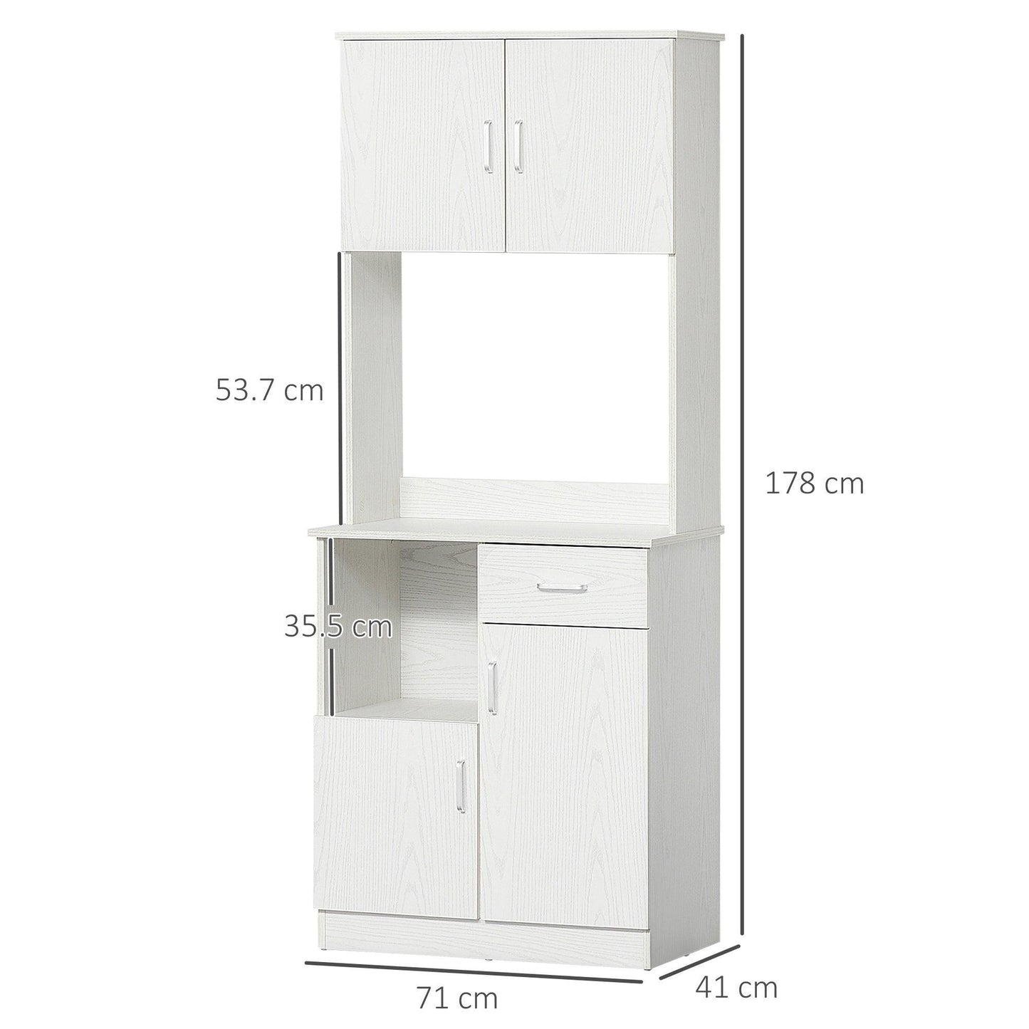 HOMCOM Kitchen Cabinet with Microwave Counter, 2 Cabinets - ALL4U RETAILER LTD