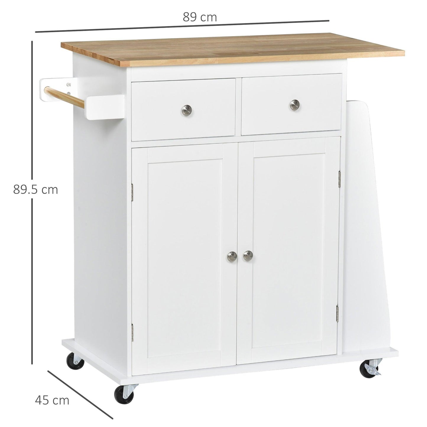 HOMCOM Kitchen Island Storage Cabinet with Spice Rack & Drawers - ALL4U RETAILER LTD