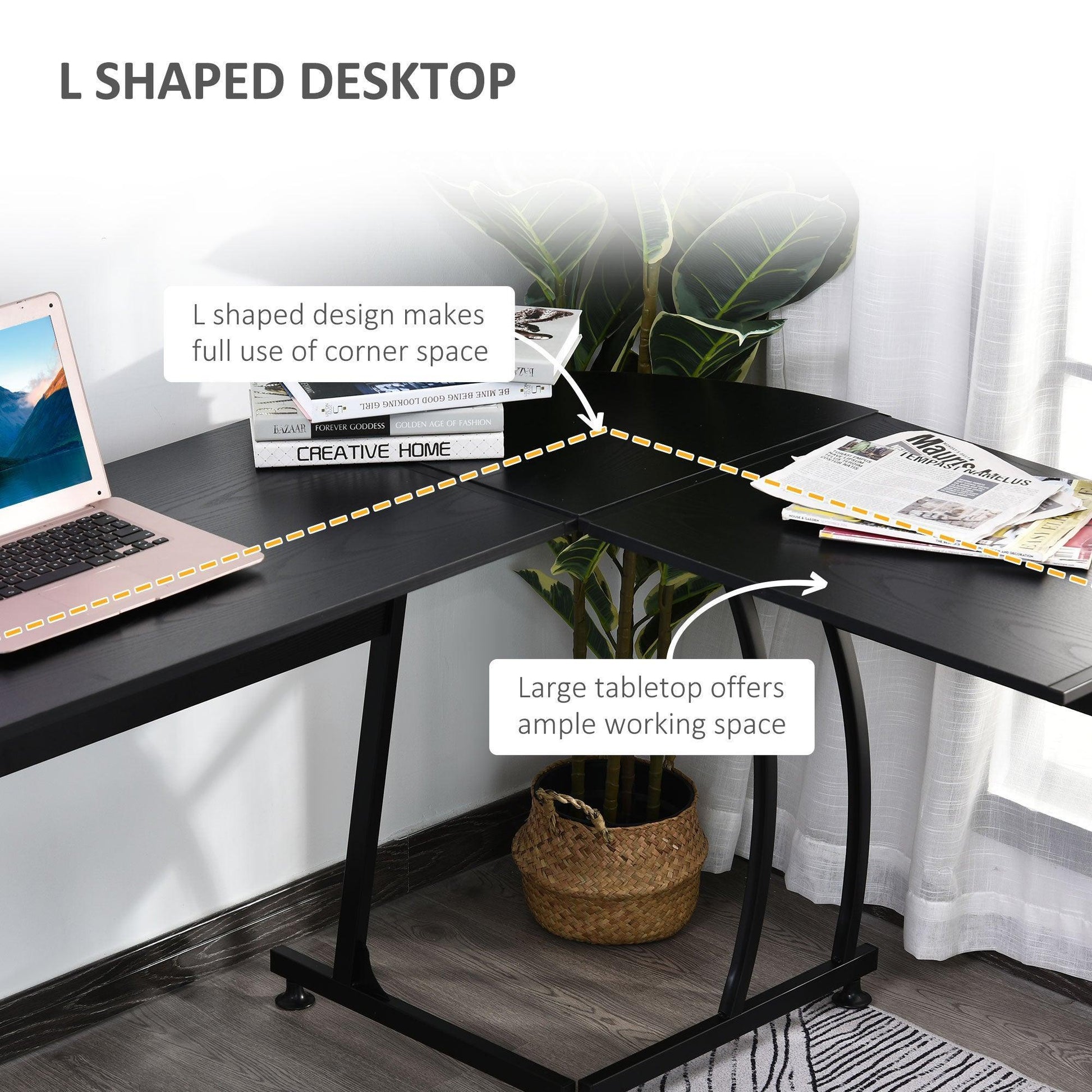 HOMCOM L Shape Computer Desk: Stylish & Space-saving Solution - ALL4U RETAILER LTD