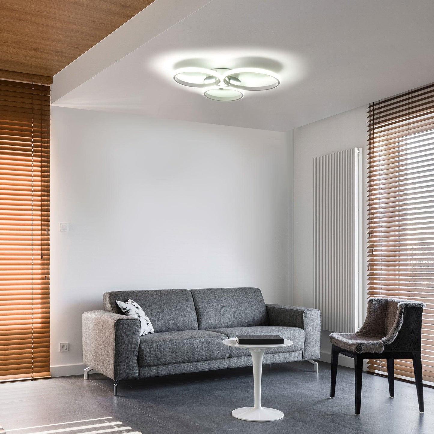 HOMCOM LED Ceiling Light: Modern Metal Base, 3 Circles - ALL4U RETAILER LTD