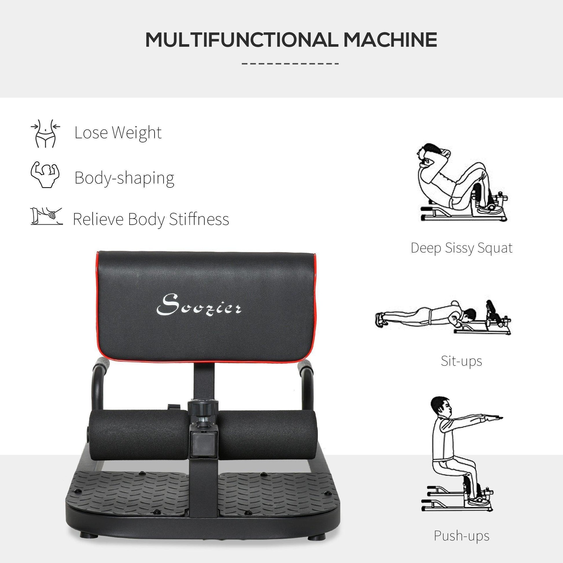 HOMCOM Leg Fitness Equipment: Deep Sissy Squat Machine - ALL4U RETAILER LTD