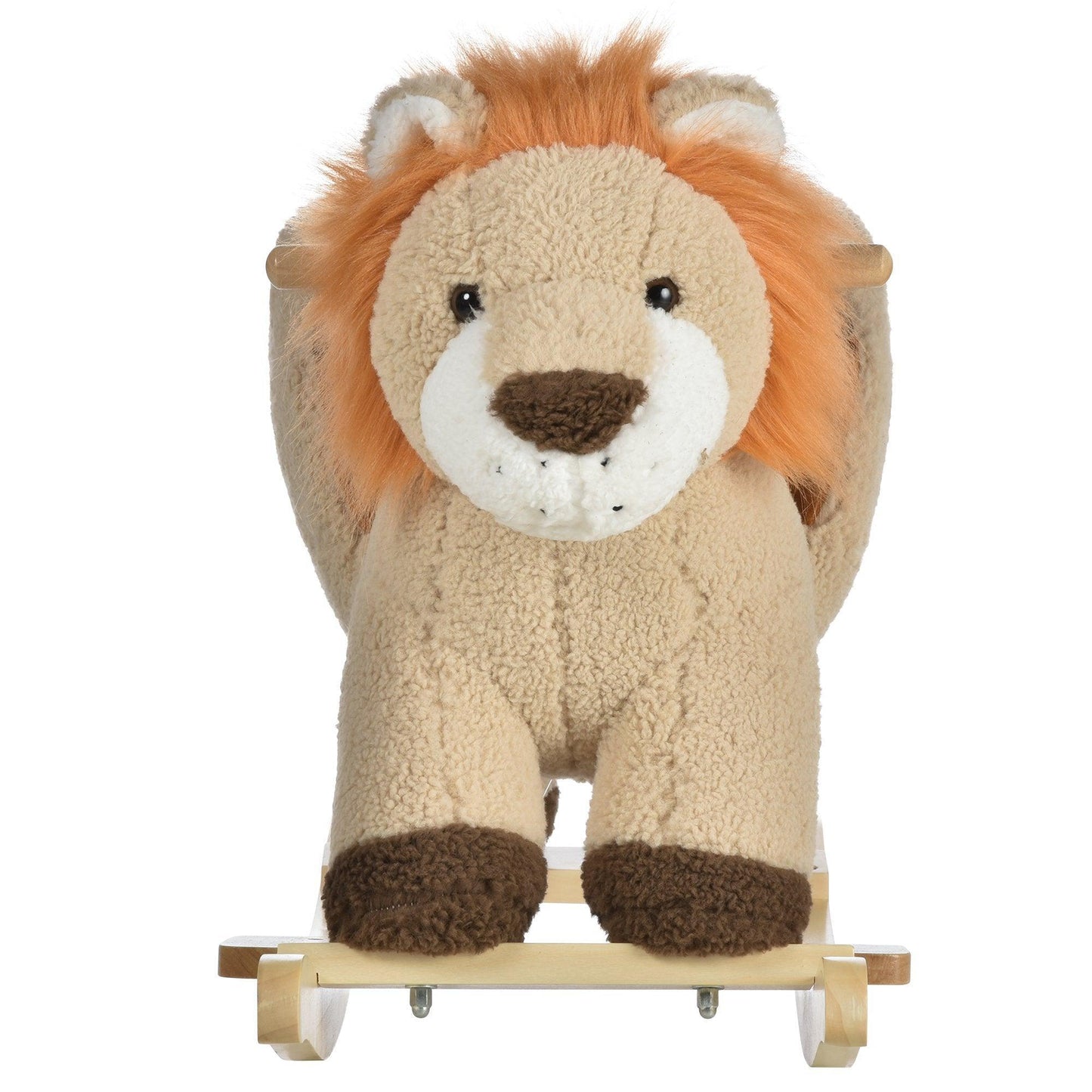 HOMCOM Lion Rocking Horse - Plush & Brown - ALL4U RETAILER LTD