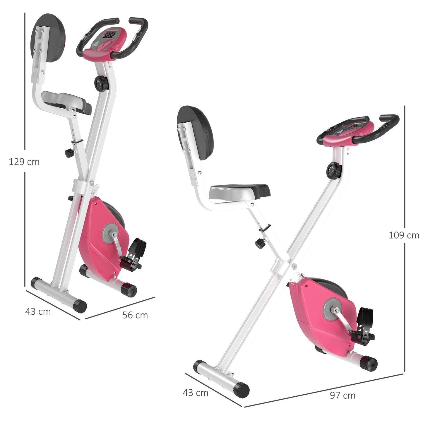 HOMCOM Magnetic Foldable Exercise Bike with LCD - ALL4U RETAILER LTD