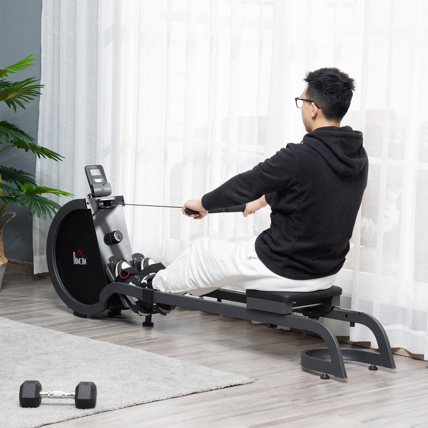 HOMCOM Magnetic Rowing Machine - Foldable, Gym-Quality - ALL4U RETAILER LTD