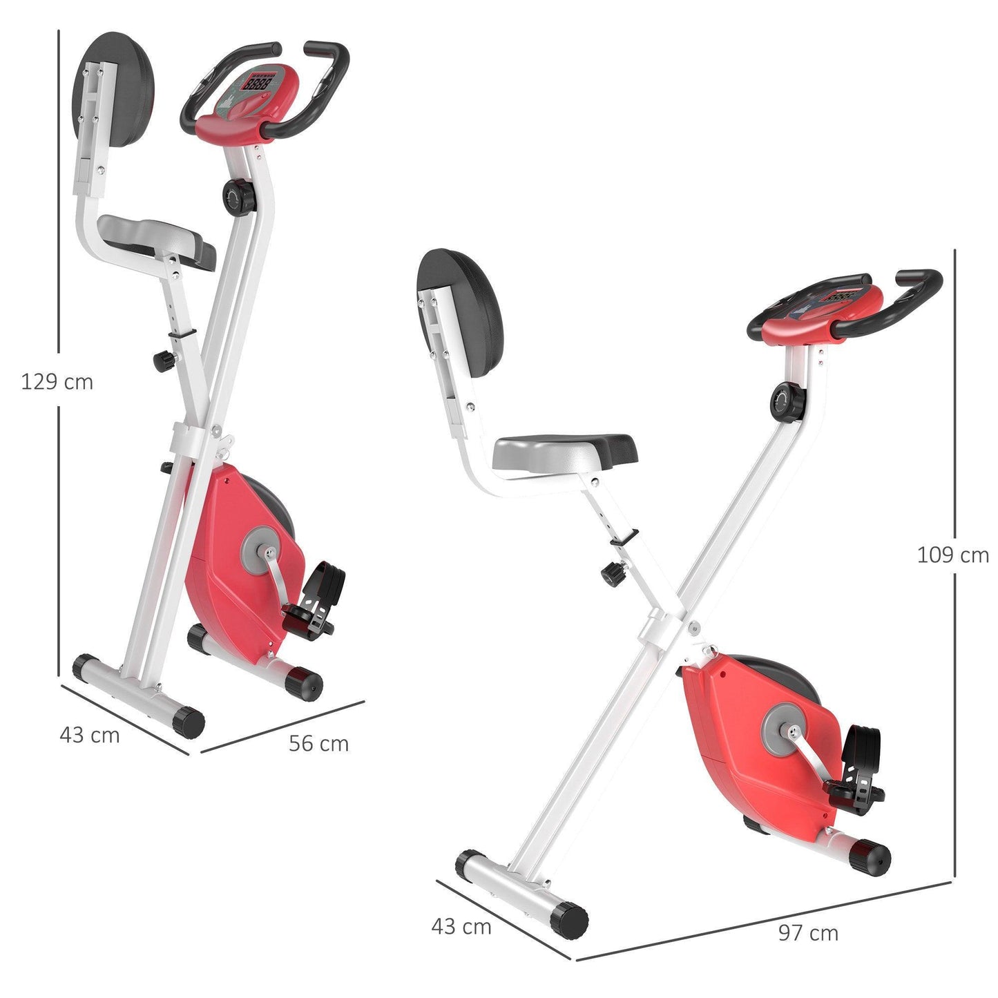 HOMCOM Manual Exercise Bike with LCD Monitor - ALL4U RETAILER LTD