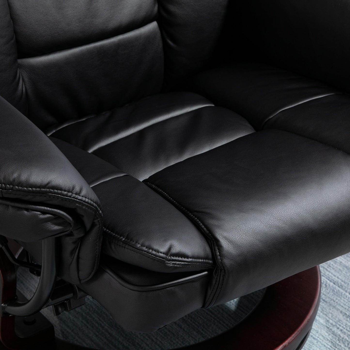 HOMCOM Black PU Leather Recliner & Footrest: Comfy & Stylish - ALL4U RETAILER LTD