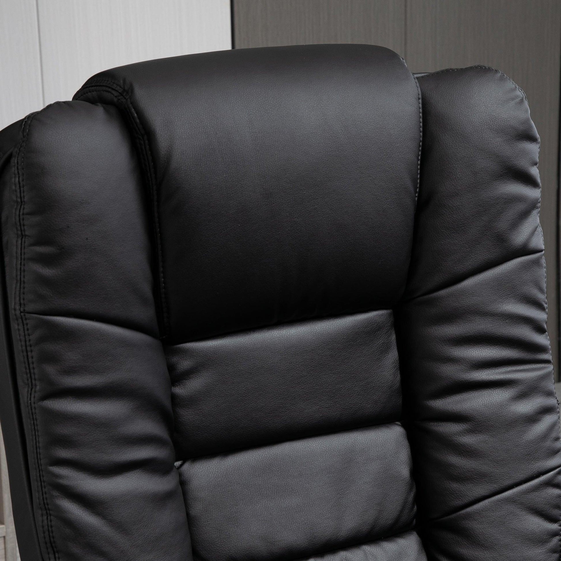 HOMCOM Black PU Leather Recliner & Footrest: Comfy & Stylish - ALL4U RETAILER LTD