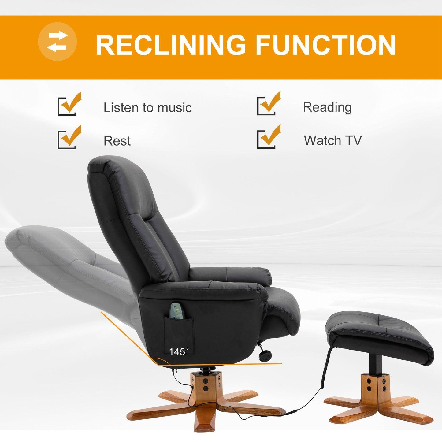 HOMCOM Massage Armchair with Footrest - ALL4U RETAILER LTD