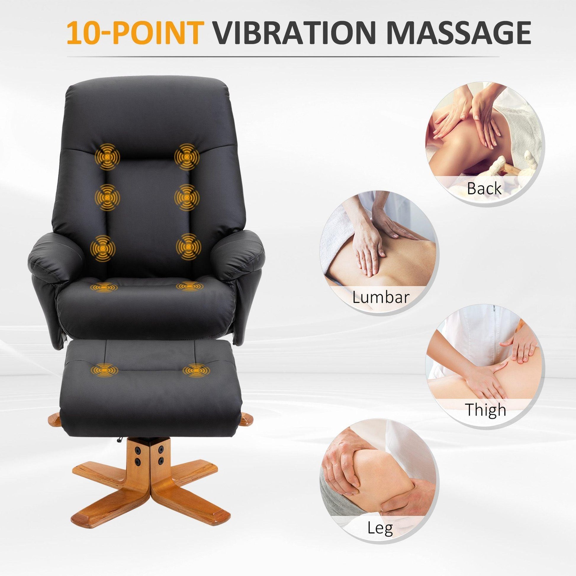 HOMCOM Massage Armchair with Footrest - ALL4U RETAILER LTD