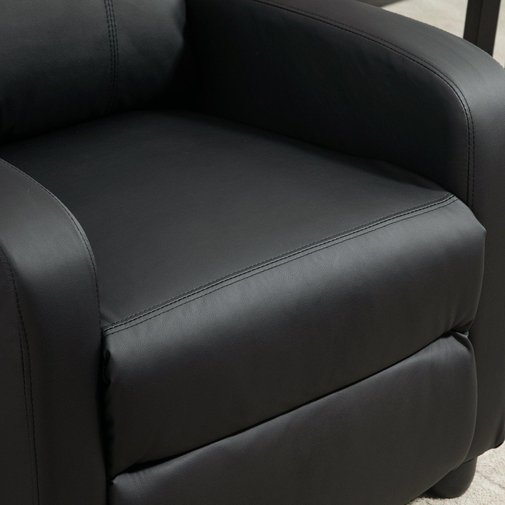 HOMCOM Massage Recliner Chair with Footrest, Black - ALL4U RETAILER LTD