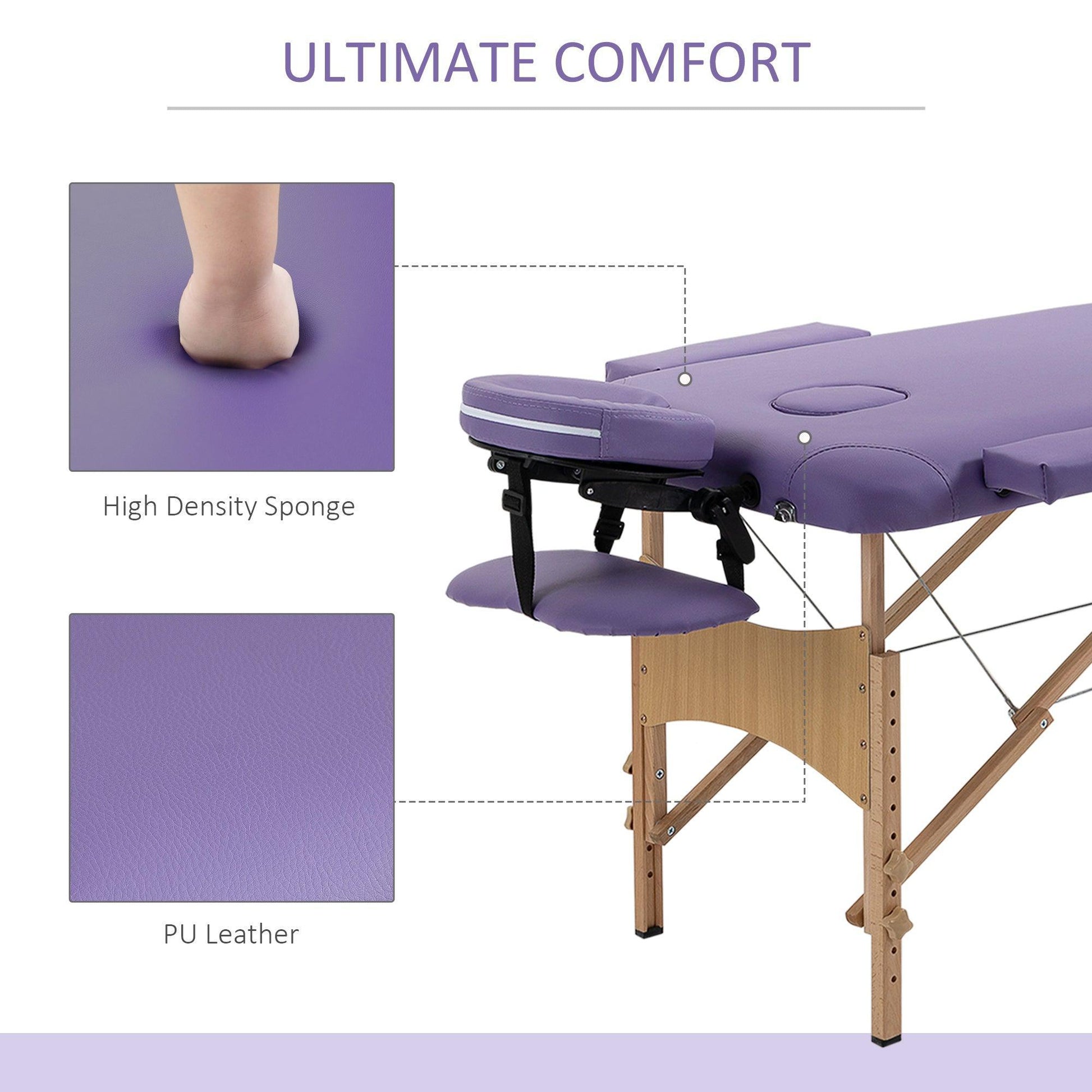 HOMCOM Massage Table Portable Folding Spa Bed - ALL4U RETAILER LTD