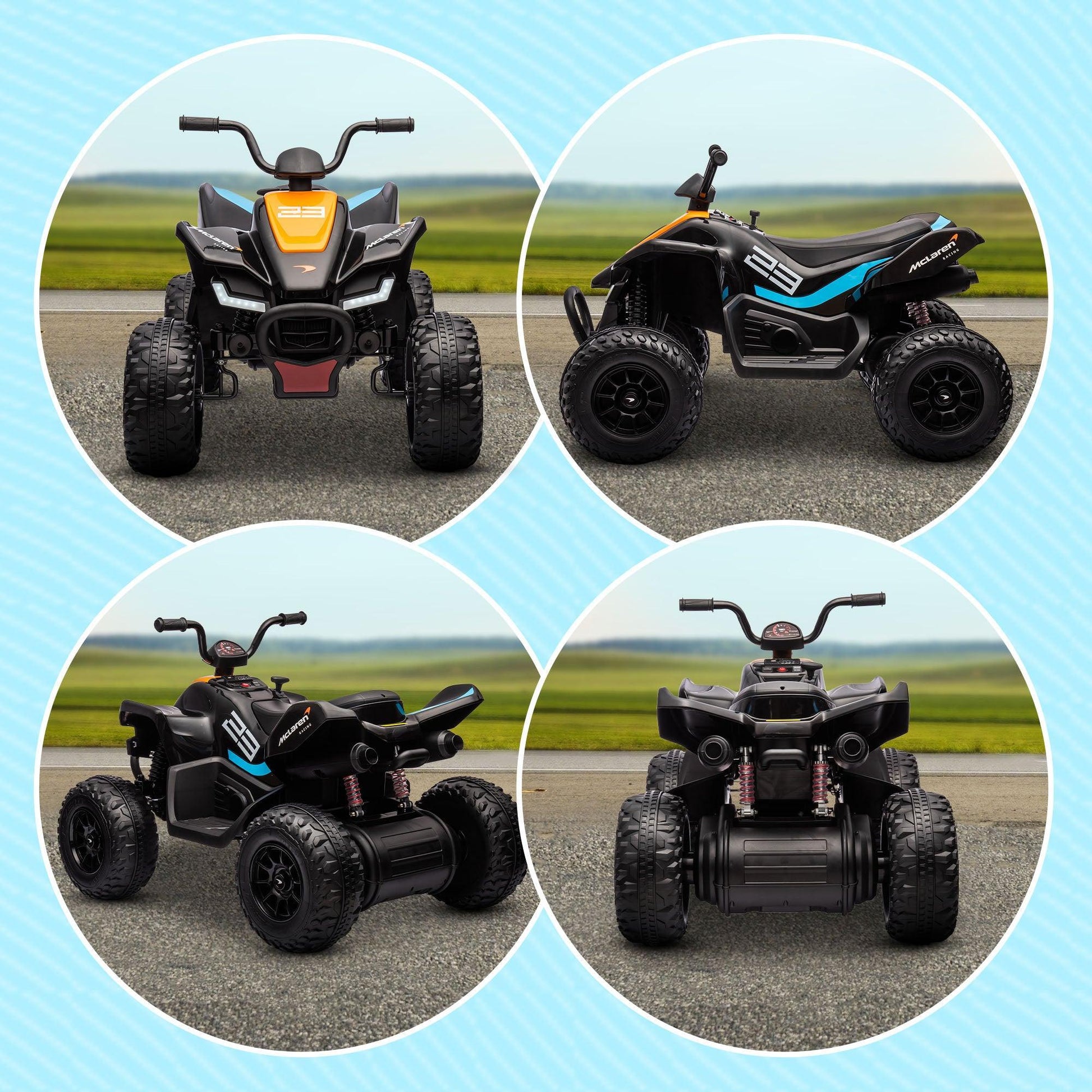 HOMCOM McLaren 12V Quad Bike - 3-8 Years - ALL4U RETAILER LTD