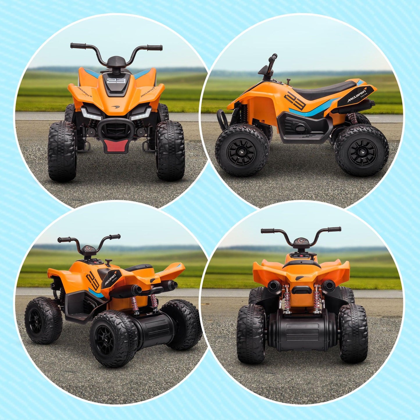 HOMCOM McLaren 12V Quad Bike - Orange Joy Ride - ALL4U RETAILER LTD