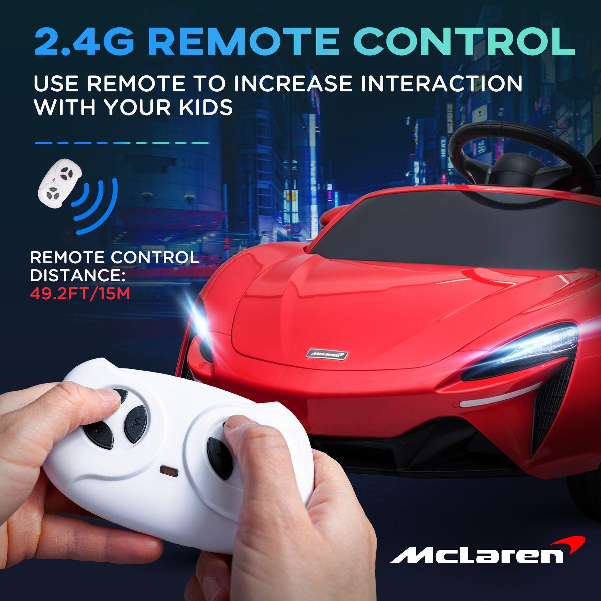 HOMCOM McLaren Kids Electric Car w/ Remote - Red - ALL4U RETAILER LTD