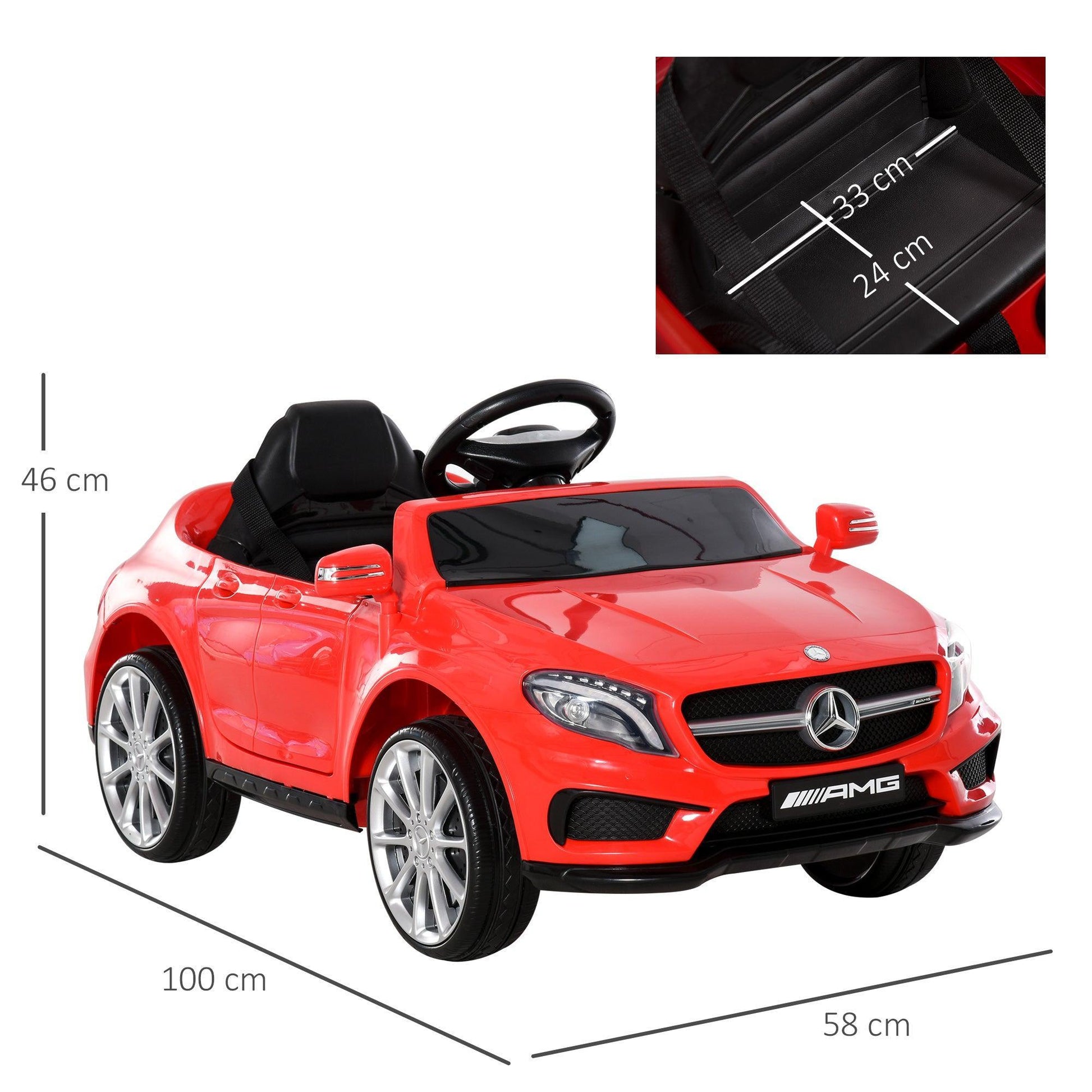 HOMCOM Mercedes Benz GLA Kids Ride On Car - Red - ALL4U RETAILER LTD