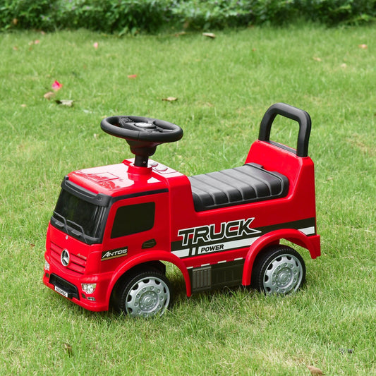 HOMCOM Mercedes-Benz Truck Ride-On Car for Toddlers (Red) - ALL4U RETAILER LTD