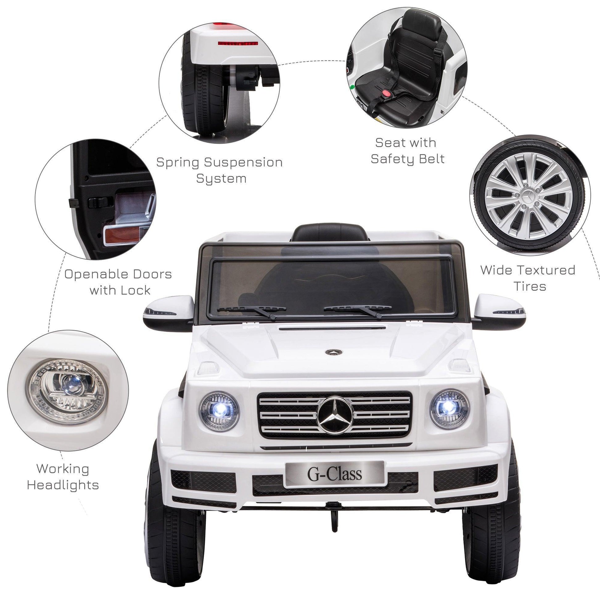 HOMCOM Mercedes G500 Ride-On Car with Remote- 12V, Music, Lights - ALL4U RETAILER LTD