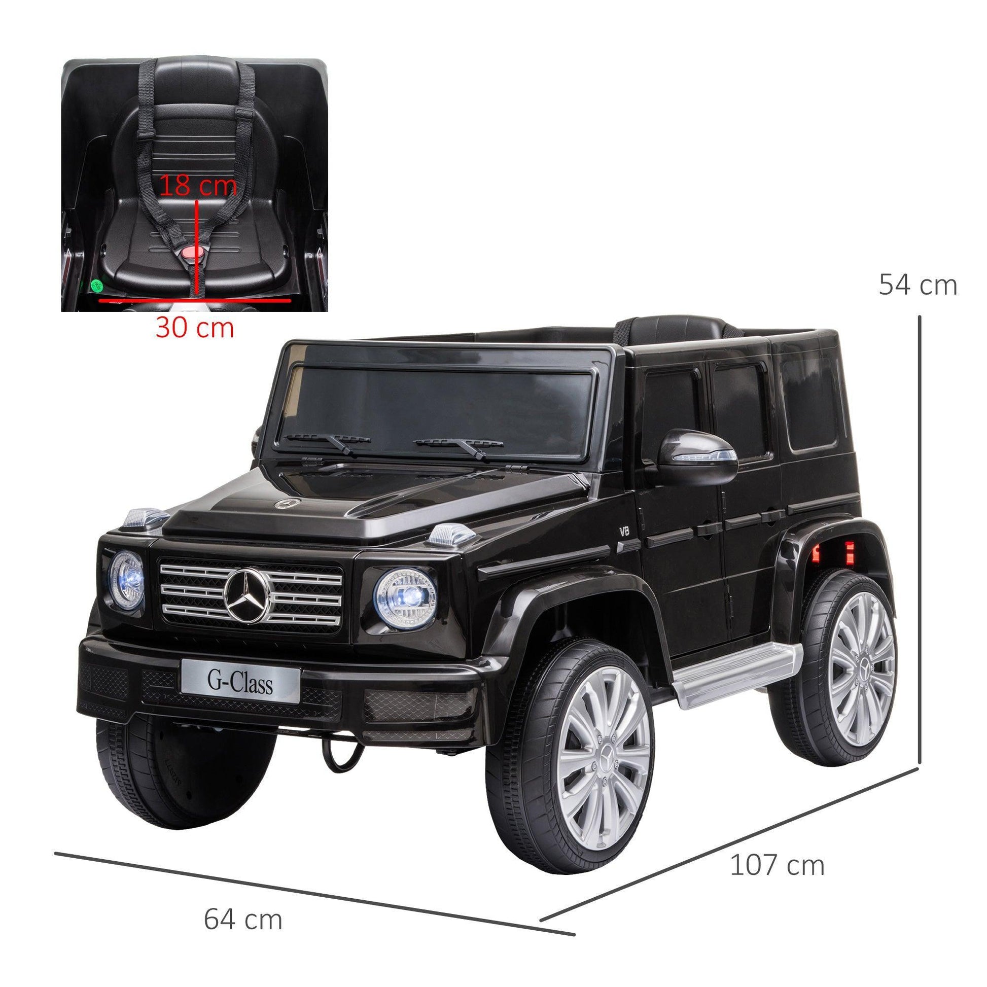 HOMCOM Mercedes G500 Ride-On Car with Remote- 12V, Music, Lights - ALL4U RETAILER LTD