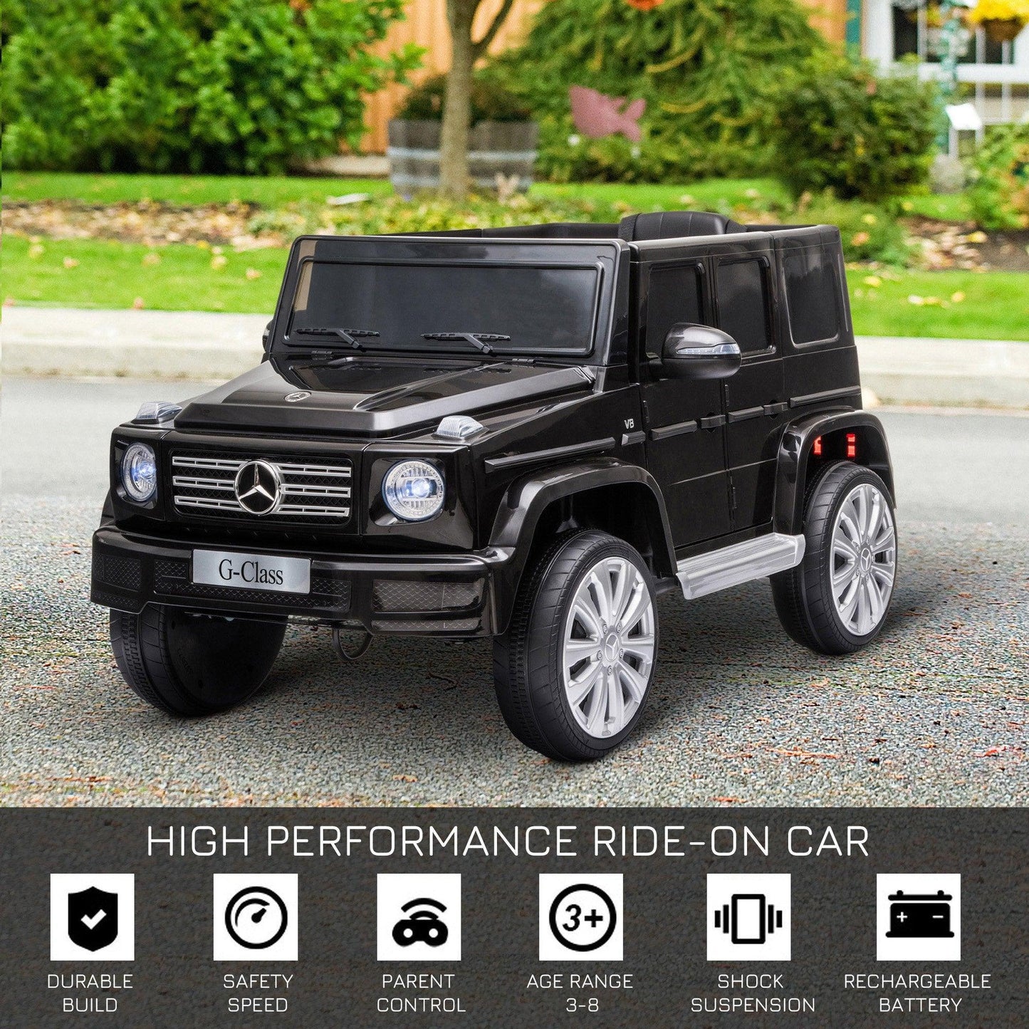 HOMCOM Mercedes G500 Ride-On Car with Remote- 12V, Music, Lights - ALL4U RETAILER LTD