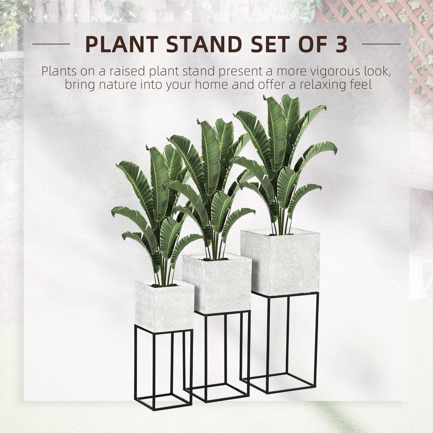 HOMCOM Metal Plant Stand Set - Stylish & Sleek - ALL4U RETAILER LTD