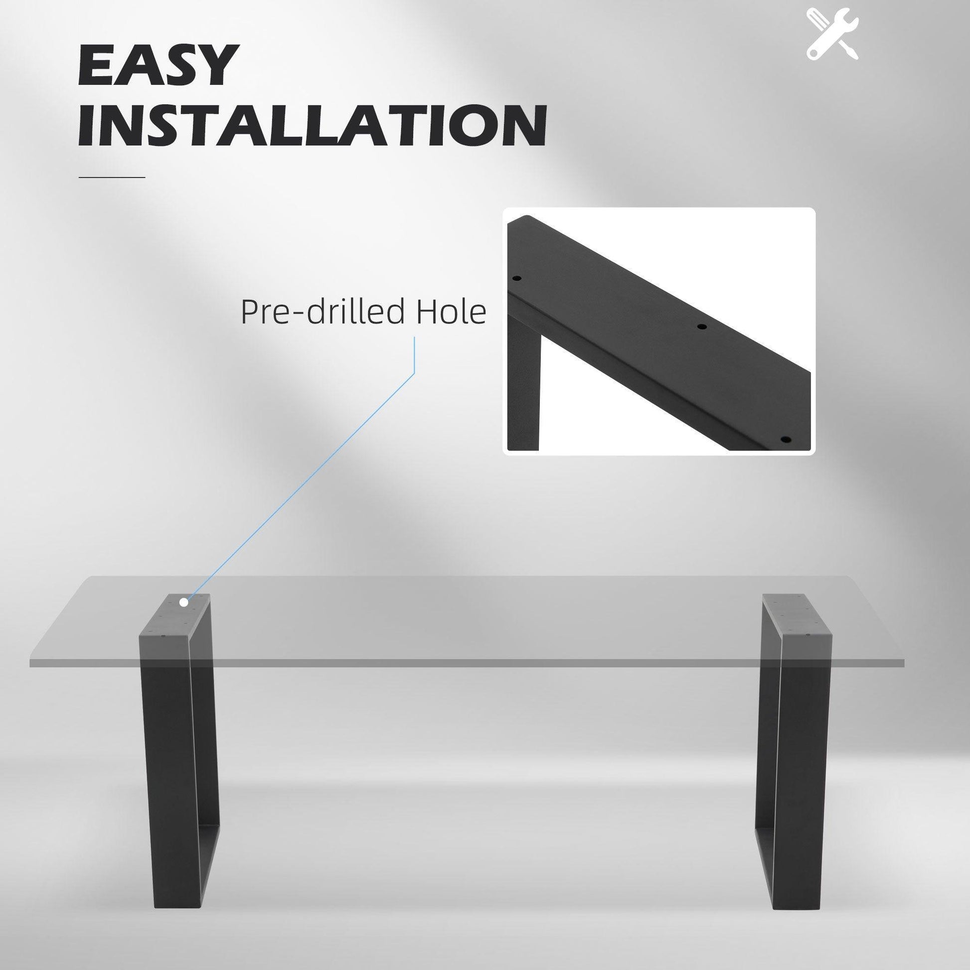 HOMCOM Metal Table Legs Black, DIY Furniture Legs - ALL4U RETAILER LTD