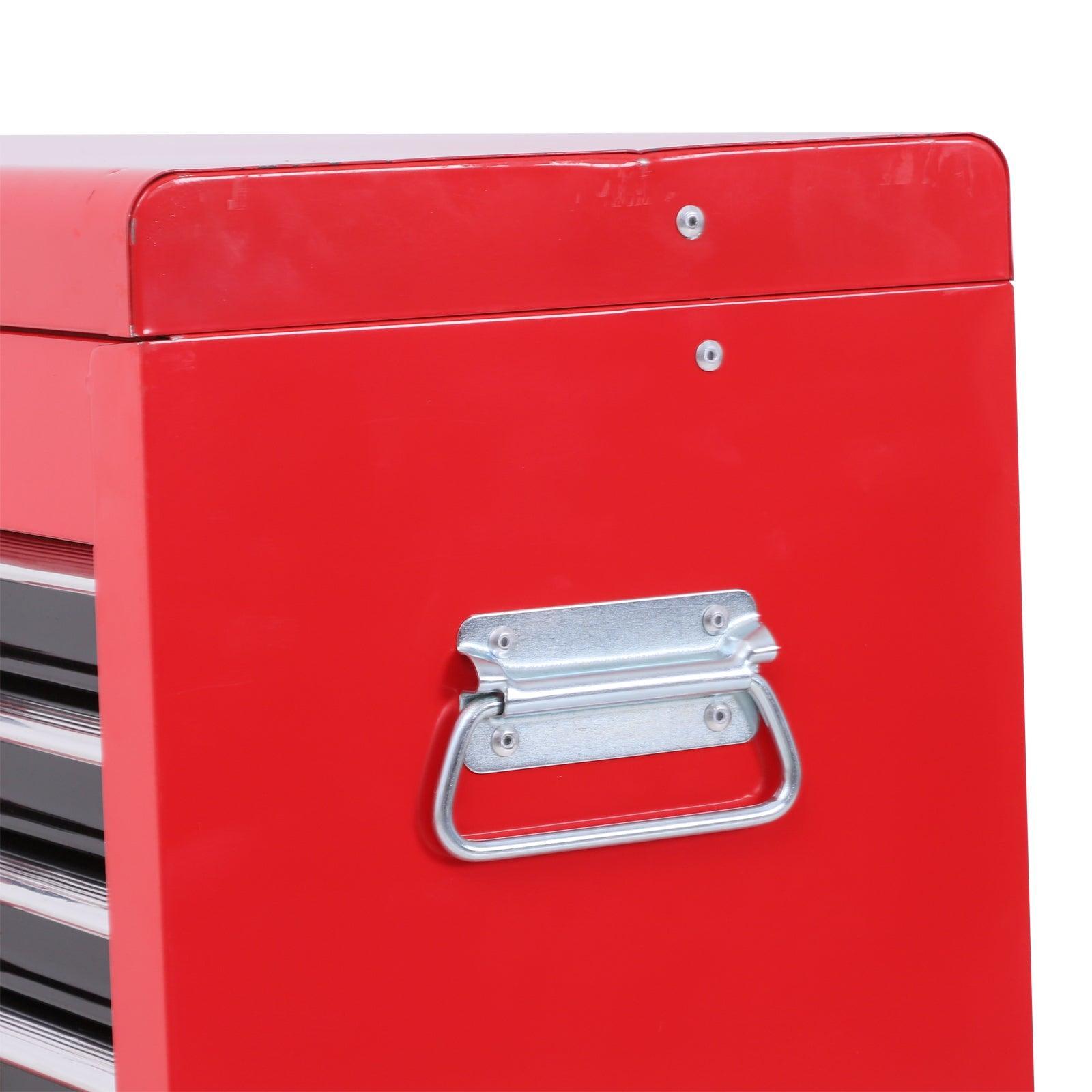 HOMCOM Metal Tool Cabinet on Wheels with 6 Drawers - Red - ALL4U RETAILER LTD