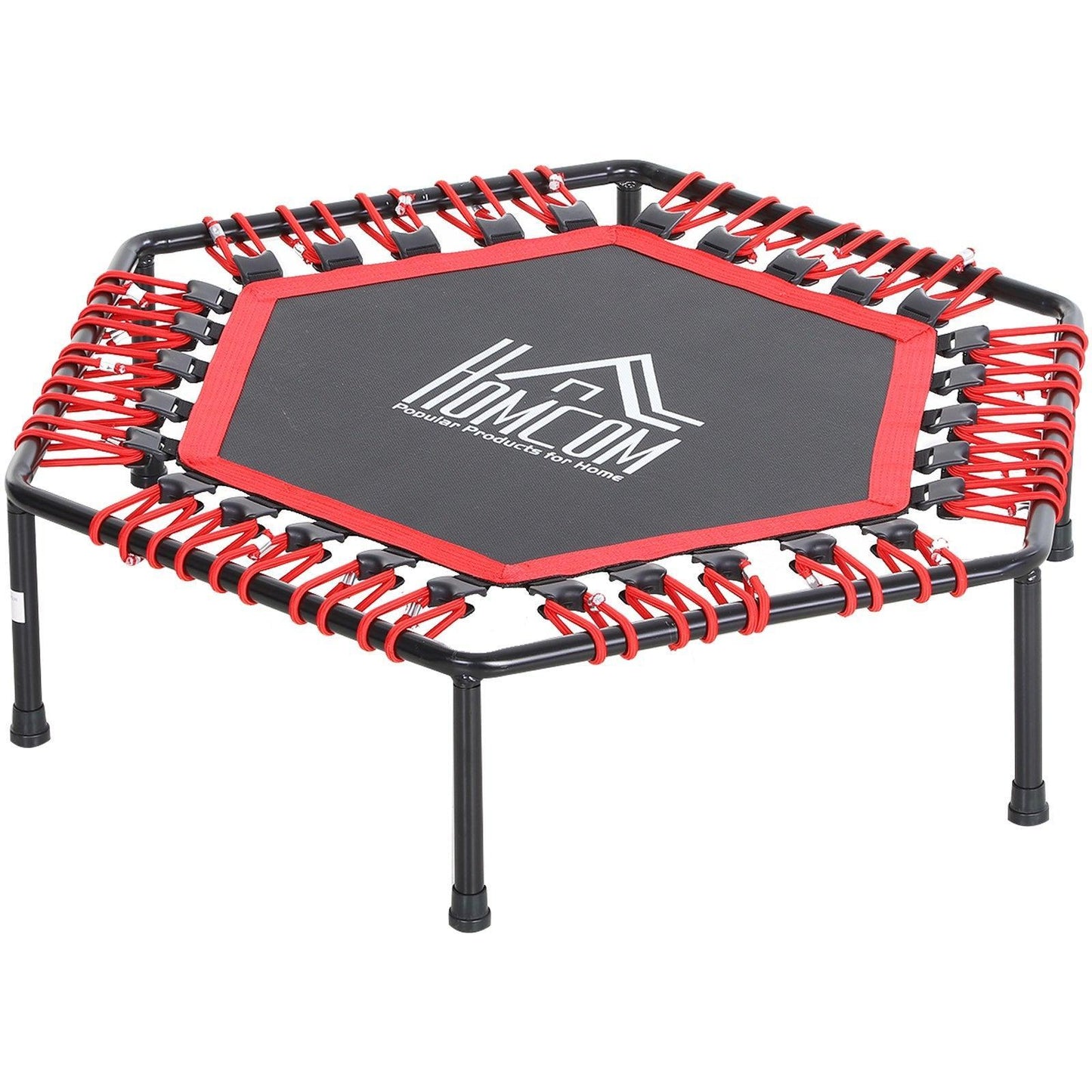 HOMCOM Mini Hexagon Trampoline, Steel Frame, 40", Red - ALL4U RETAILER LTD