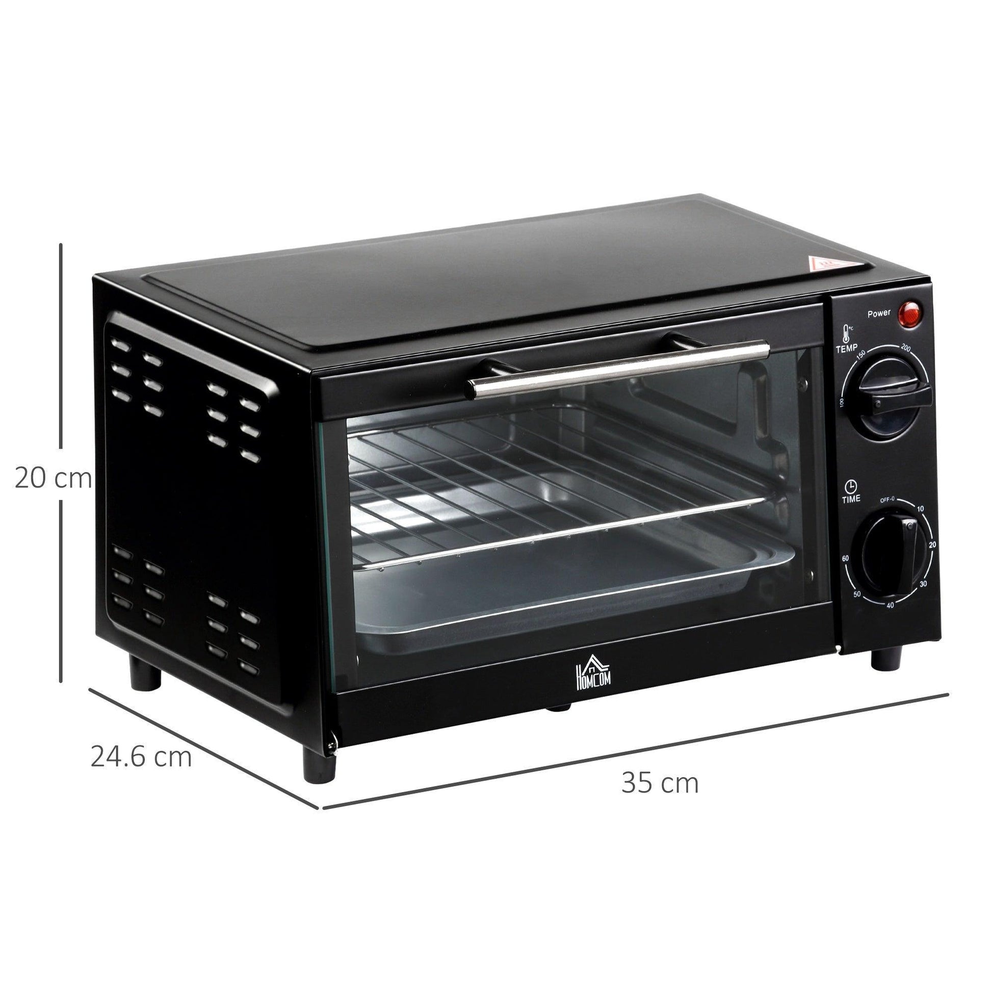 HOMCOM Mini Oven with Adjustable Temperature and Timer - ALL4U RETAILER LTD