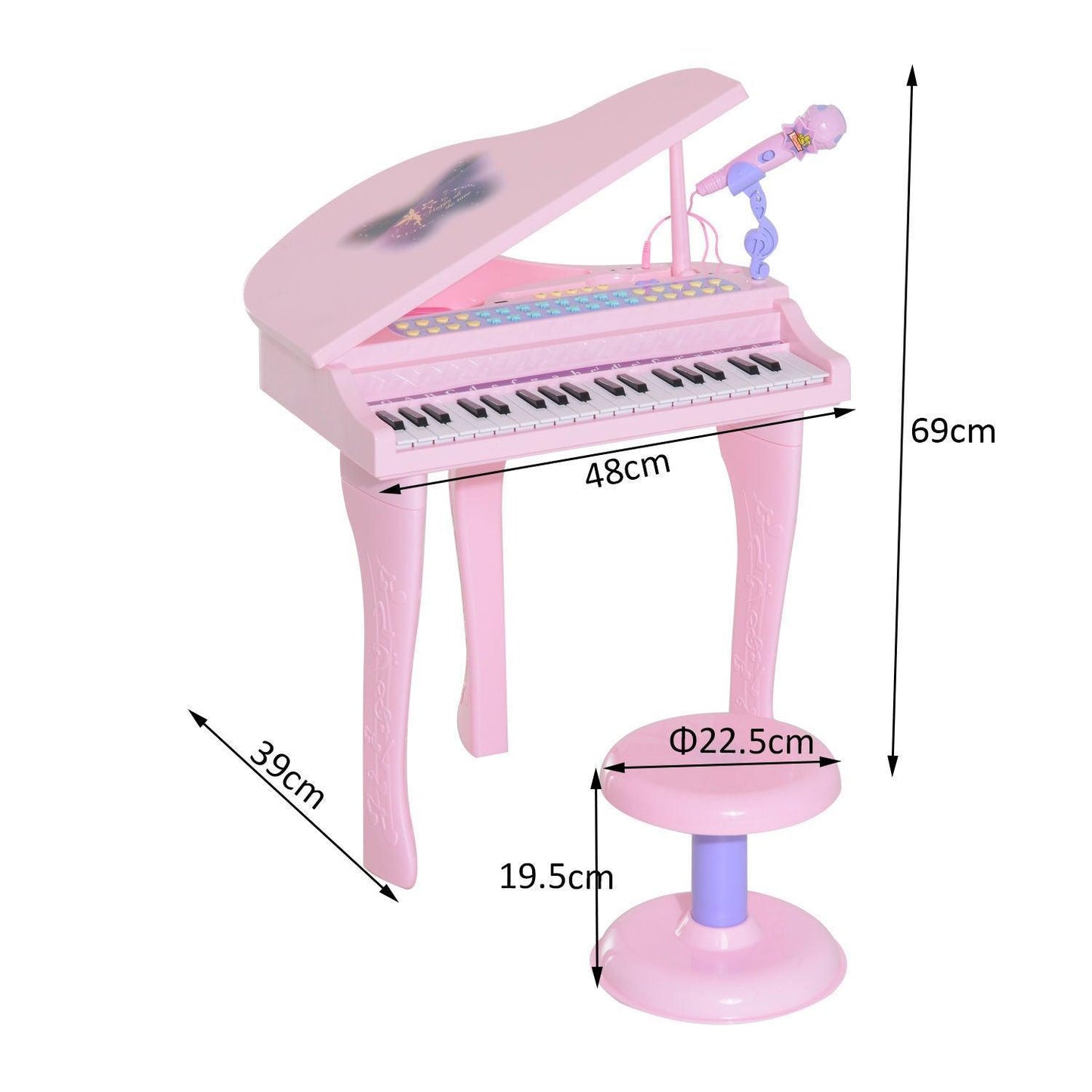 HOMCOM Mini Piano Set - Pink - ALL4U RETAILER LTD