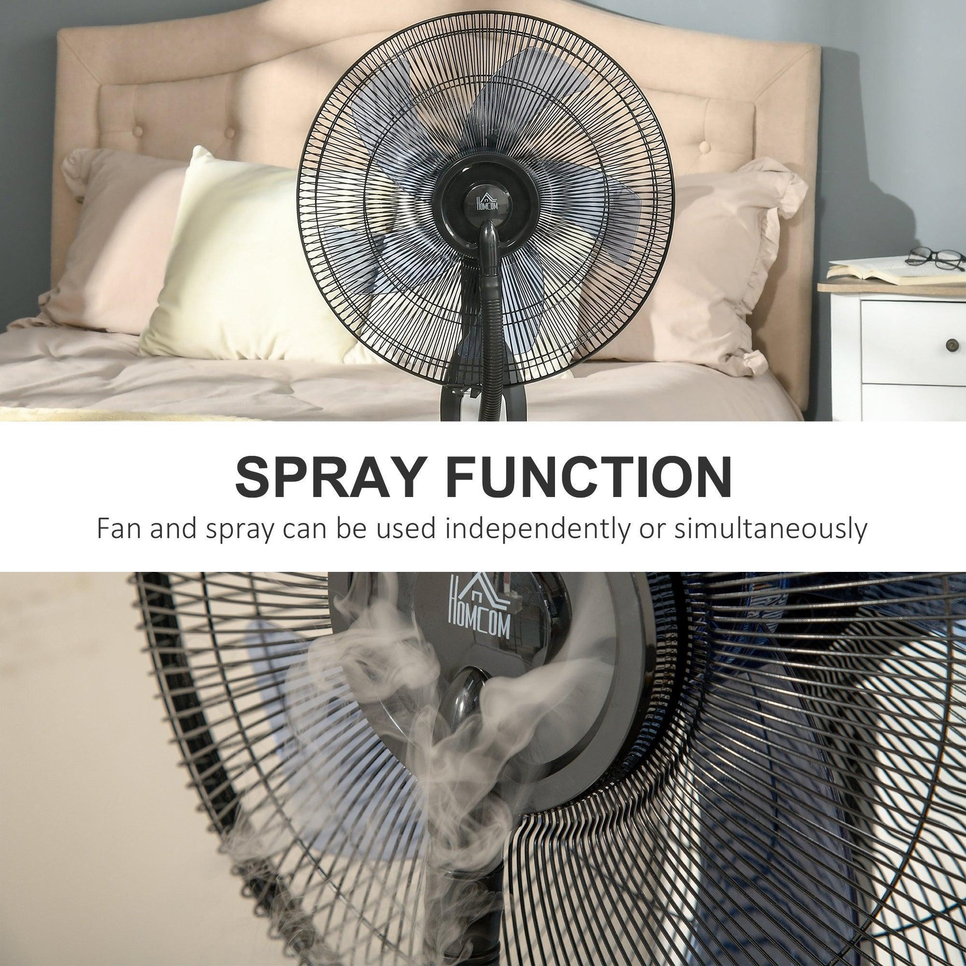 HOMCOM Mist Spray Fan: Refresh with Ease - ALL4U RETAILER LTD