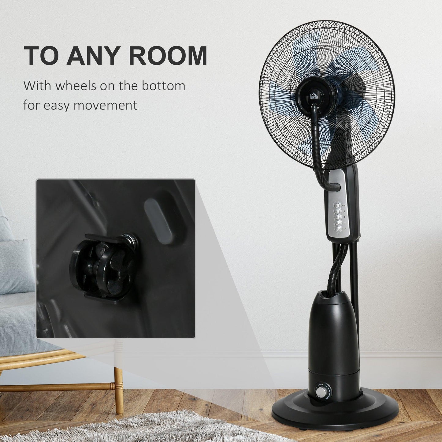 HOMCOM Mist Spray Fan: Refresh with Ease - ALL4U RETAILER LTD