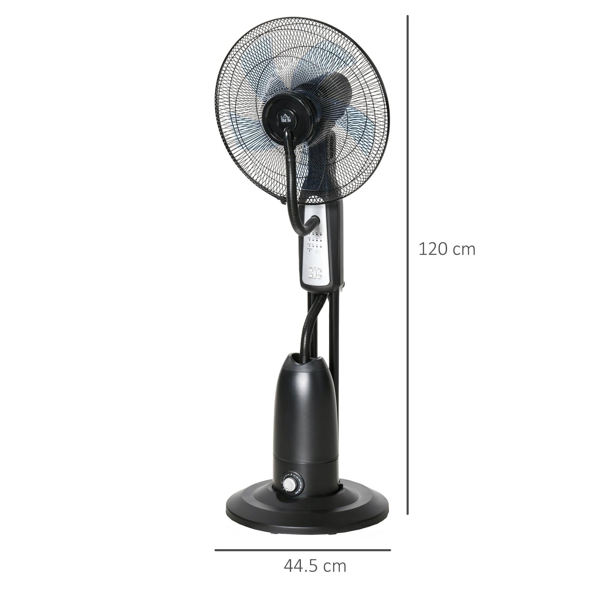 HOMCOM Mist-Spray Pedestal Fan: 3 Speeds, Remote, Timer - ALL4U RETAILER LTD