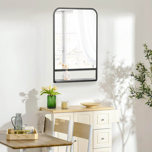 HOMCOM Modern Black Wall Mirror, 86x53cm - ALL4U RETAILER LTD