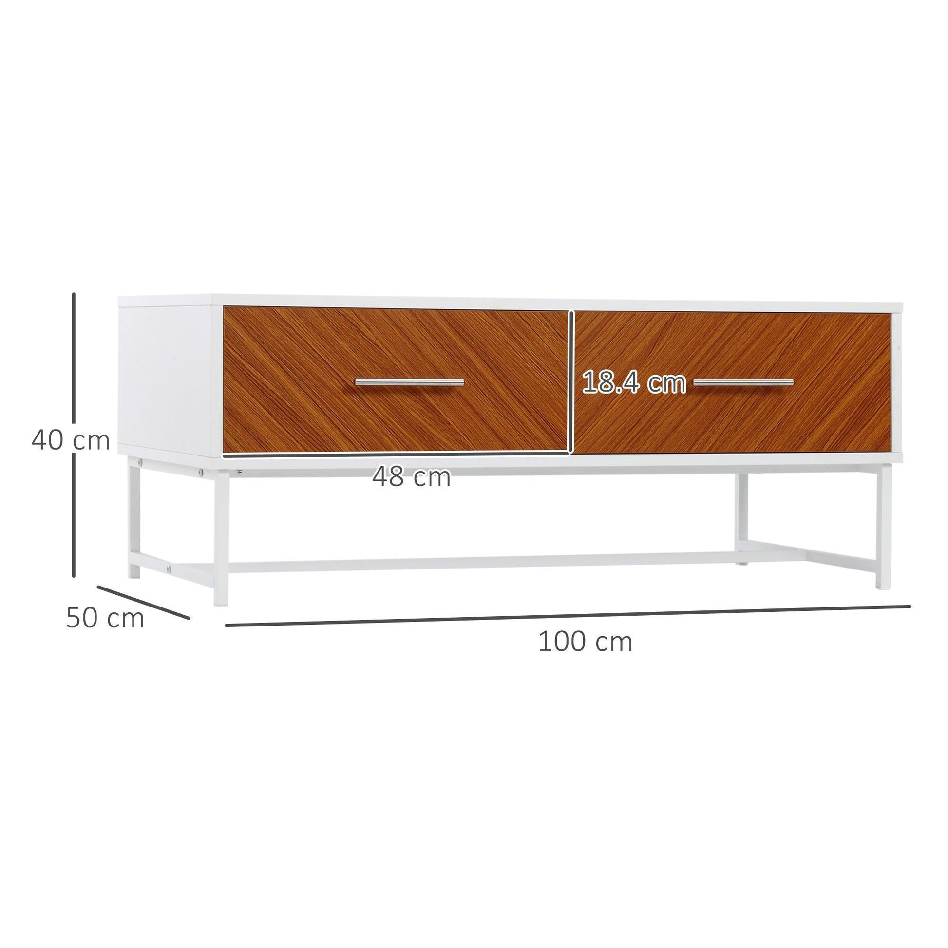 HOMCOM Modern Coffee Table with Drawers & Storage - ALL4U RETAILER LTD